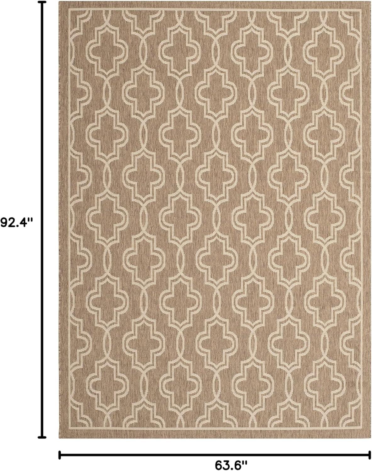 image:imageMartha Stewart x SAFAVIEH Outdoor Area Rug Collection 53 x 77 Blue amp Beige Weather Resistant amp Washable Ideal for Patio Backyard Mudroom Deck Dining Space MSR4274243BrownBeige