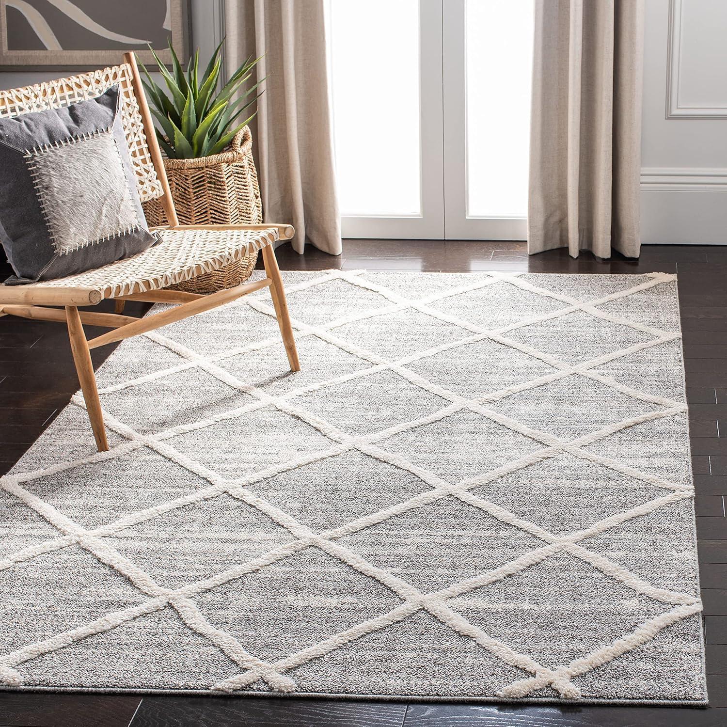 image:imageMartha Stewart x SAFAVIEH Shag Rug Collection 4 x 6 White amp Light Grey NonShedding amp Easy Cleaning Ultra Plush Thick Pile Ideal for Living Room Foyer Bedroom Accent Space MSR0720AWhiteLight Grey