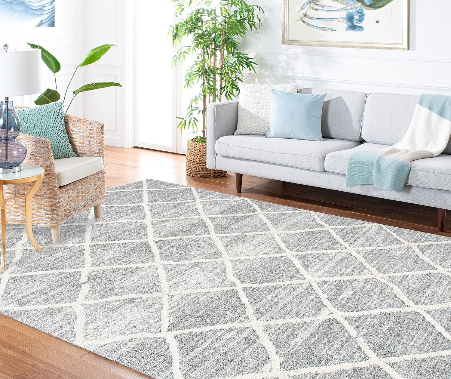 image:imageMartha Stewart x SAFAVIEH Shag Rug Collection 4 x 6 White amp Light Grey NonShedding amp Easy Cleaning Ultra Plush Thick Pile Ideal for Living Room Foyer Bedroom Accent Space MSR0720AWhiteLight Grey