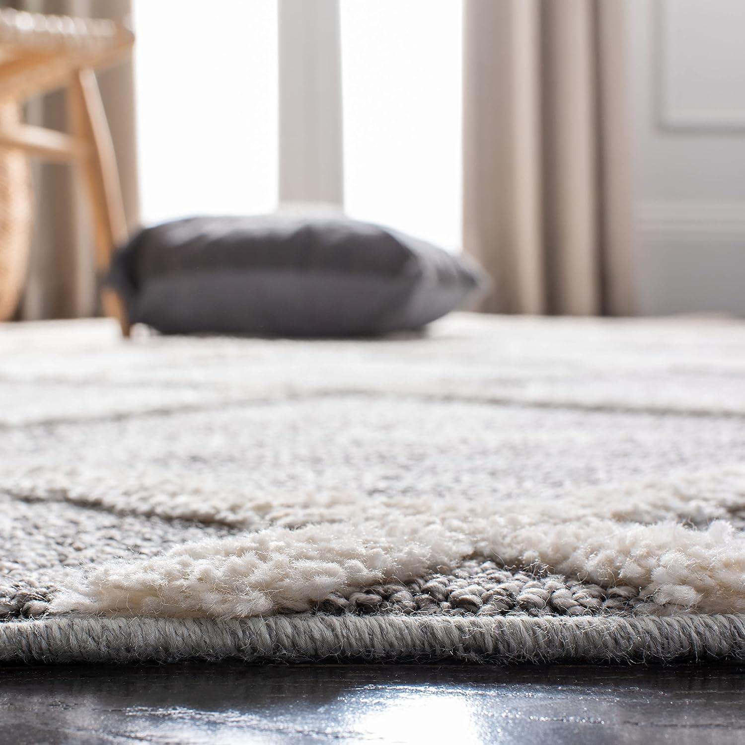image:imageMartha Stewart x SAFAVIEH Shag Rug Collection 4 x 6 White amp Light Grey NonShedding amp Easy Cleaning Ultra Plush Thick Pile Ideal for Living Room Foyer Bedroom Accent Space MSR0720AWhiteLight Grey