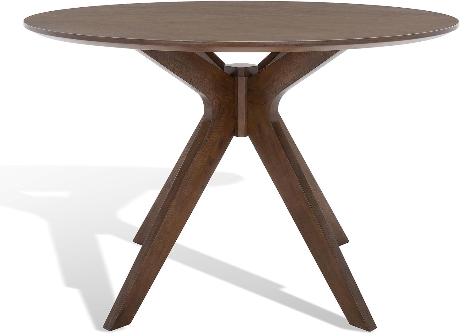 image:imageSAFAVIEH Couture Collection Carolee Black 46Inch Round Dining Table Farmhouse Dining Table for Kitchen or Dining Room Seats Up to 4 SFV2134BWalnut