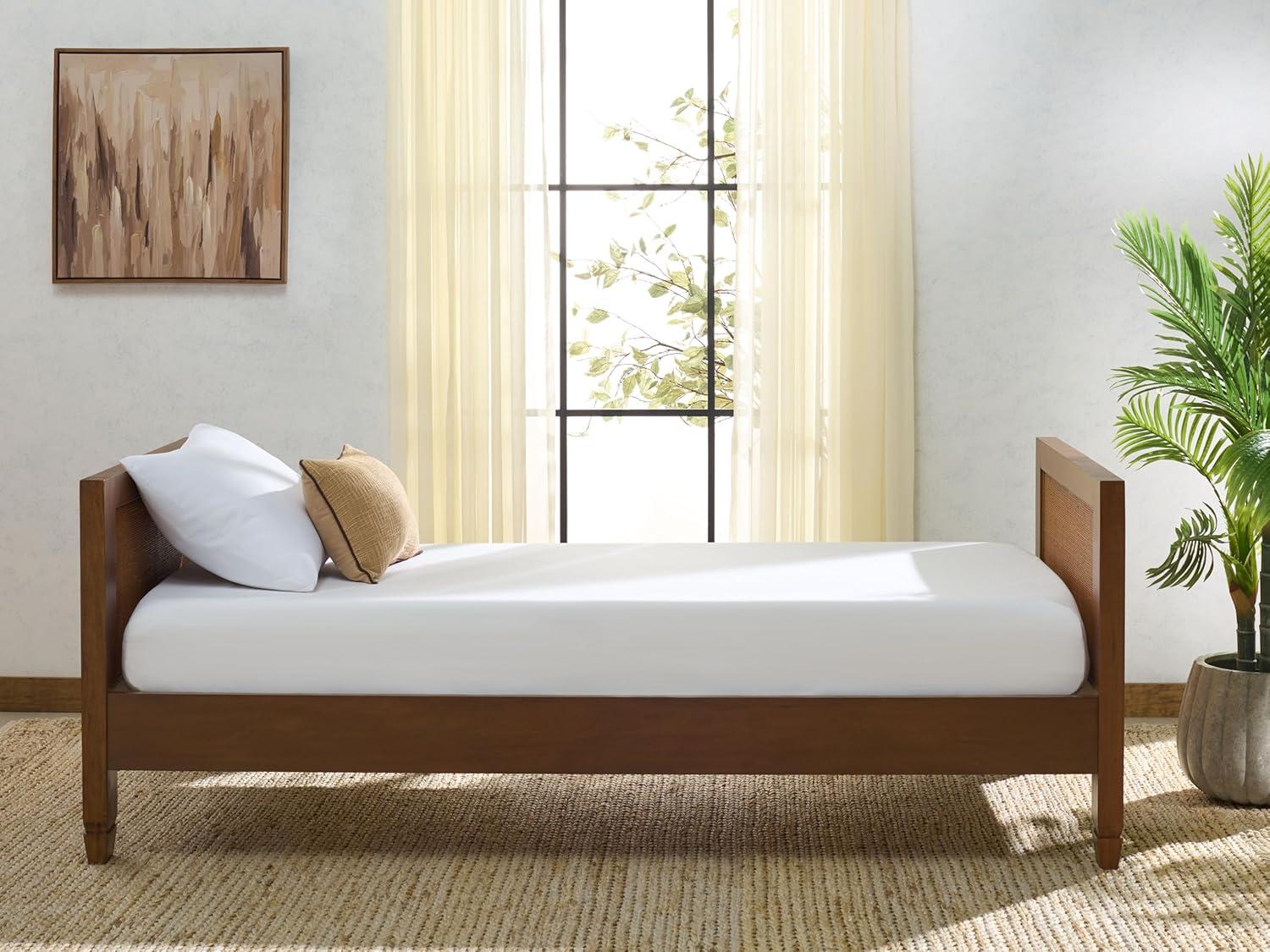 image:imageSAFAVIEH Couture Collection Libbie Natural Cane amp Wood Daybed Twin Daybed with Slats Modern Transitional Design SFV7721AWalnut