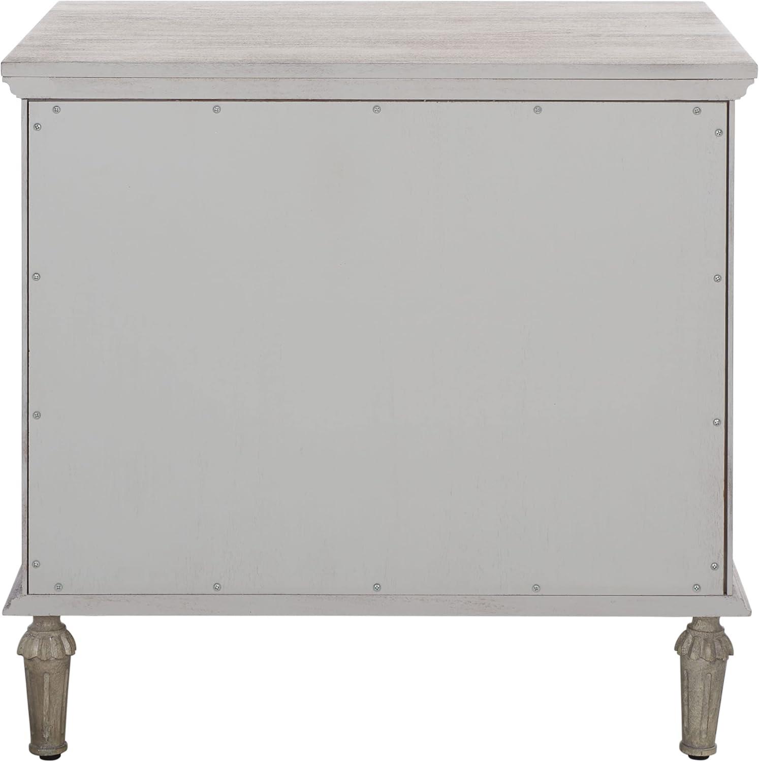 image:imageSAFAVIEH Couture Collection Lisabet Light Oak 3Drawer Wood Nightstand Fully Assembled Bedroom Storage with Metal Drawer Glides SFV7705DLight Grey