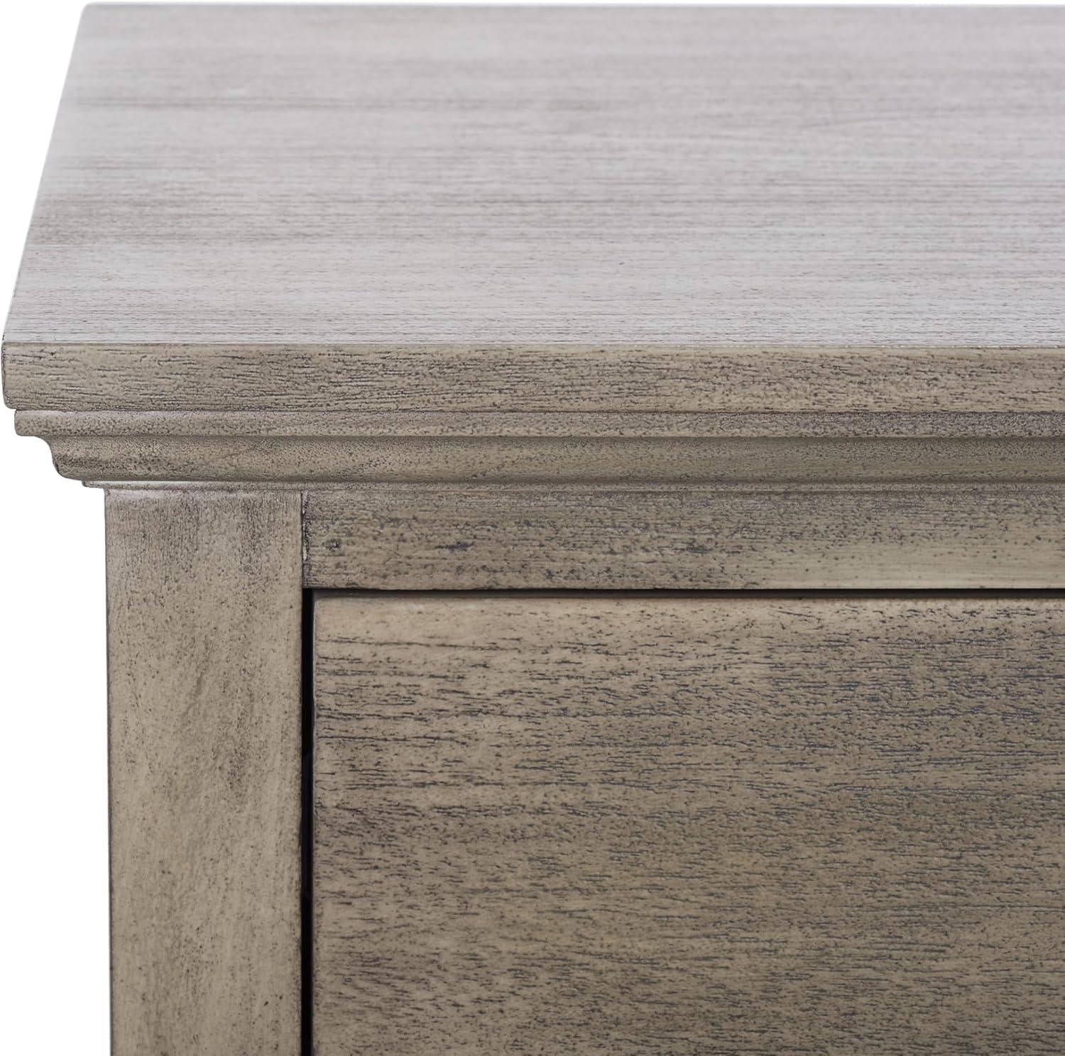 image:imageSAFAVIEH Couture Collection Lisabet Light Oak 3Drawer Wood Nightstand Fully Assembled Bedroom Storage with Metal Drawer Glides SFV7705DLight Grey