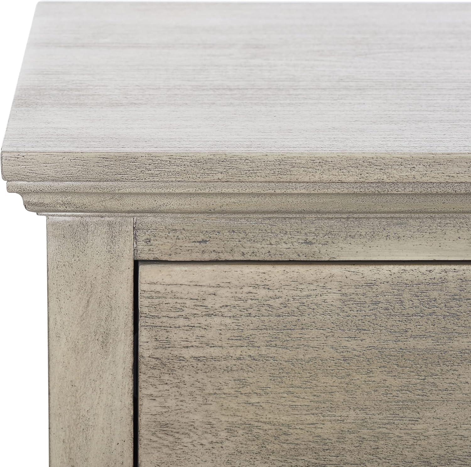 image:imageSAFAVIEH Couture Collection Lisabet Light Oak 3Drawer Wood Nightstand Fully Assembled Bedroom Storage with Metal Drawer Glides SFV7705DLight Grey
