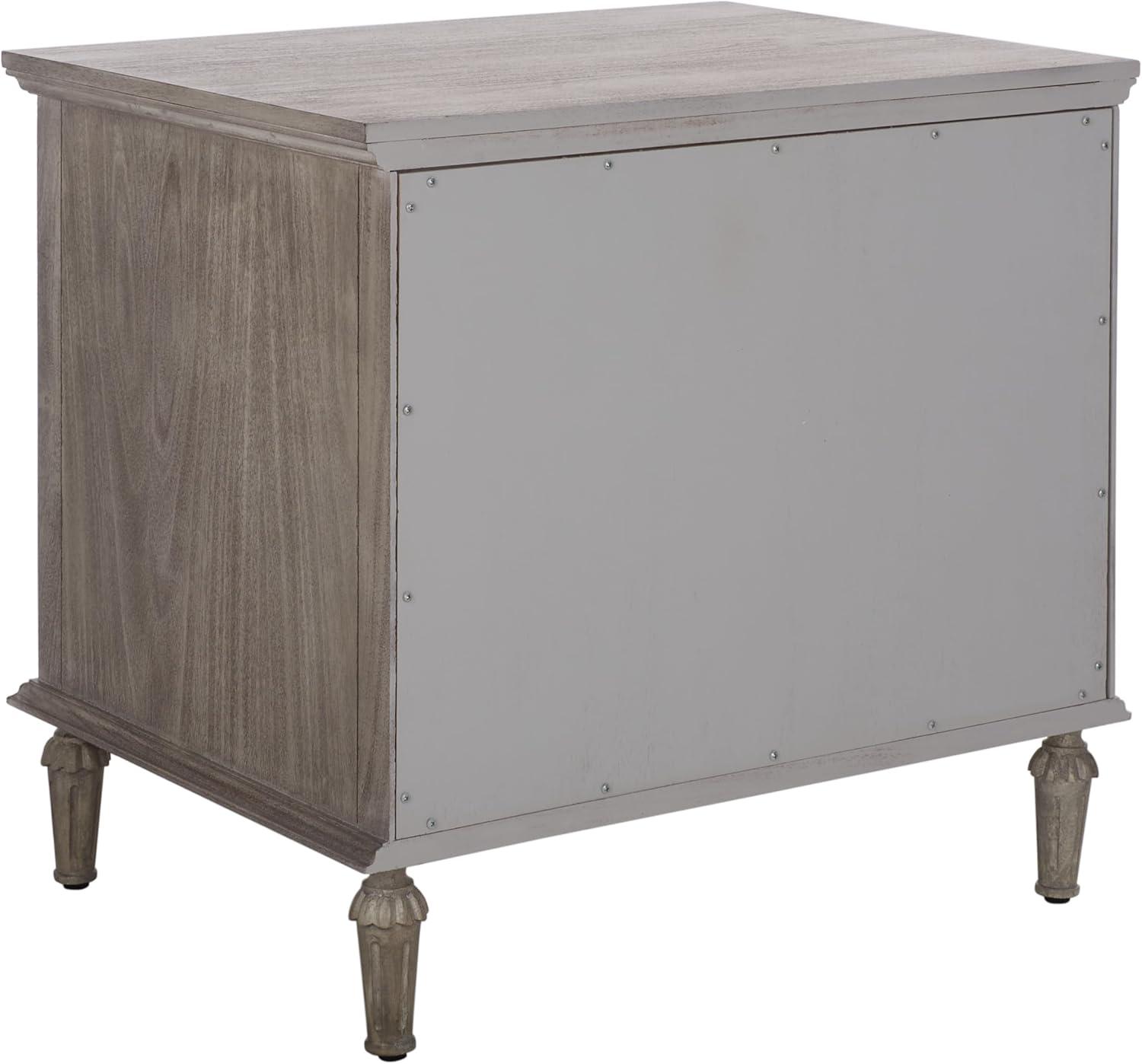 image:imageSAFAVIEH Couture Collection Lisabet Light Oak 3Drawer Wood Nightstand Fully Assembled Bedroom Storage with Metal Drawer Glides SFV7705DLight Grey