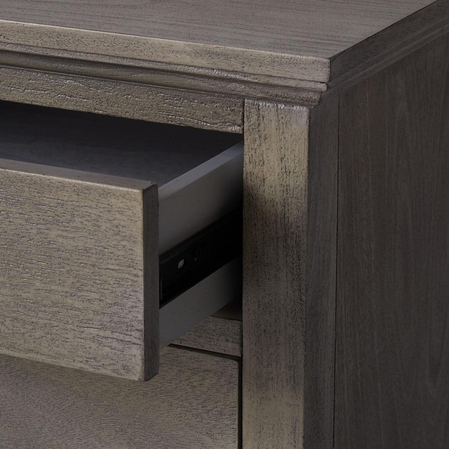 image:imageSAFAVIEH Couture Collection Lisabet Light Oak 3Drawer Wood Nightstand Fully Assembled Bedroom Storage with Metal Drawer Glides SFV7705DLight Grey