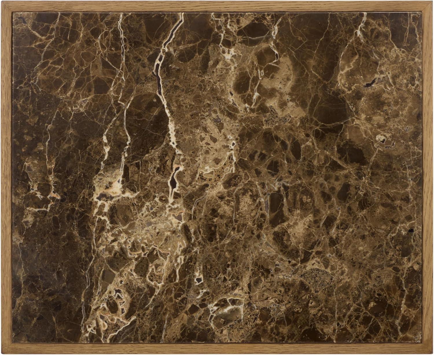 image:imageSAFAVIEH Couture Collection Shayrina Walnut amp Dark Brown Marble Accent Table Sculptural Wood Base Side Table SFV9765BWalnutDark Brown