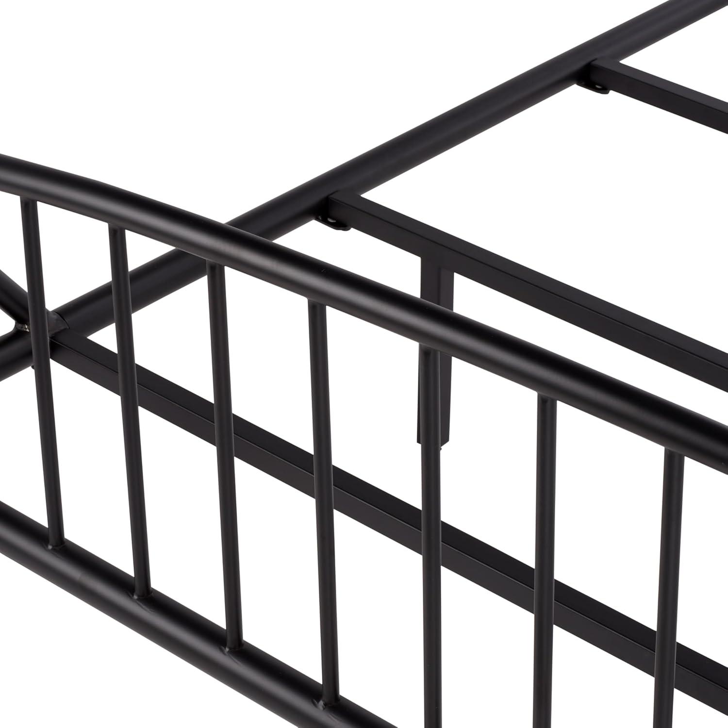 image:imageSAFAVIEH Couture Collection Sheeran Black Metal King Spindle Bed Modern Farmhouse Bedroom Frame SFV9561AKBlack