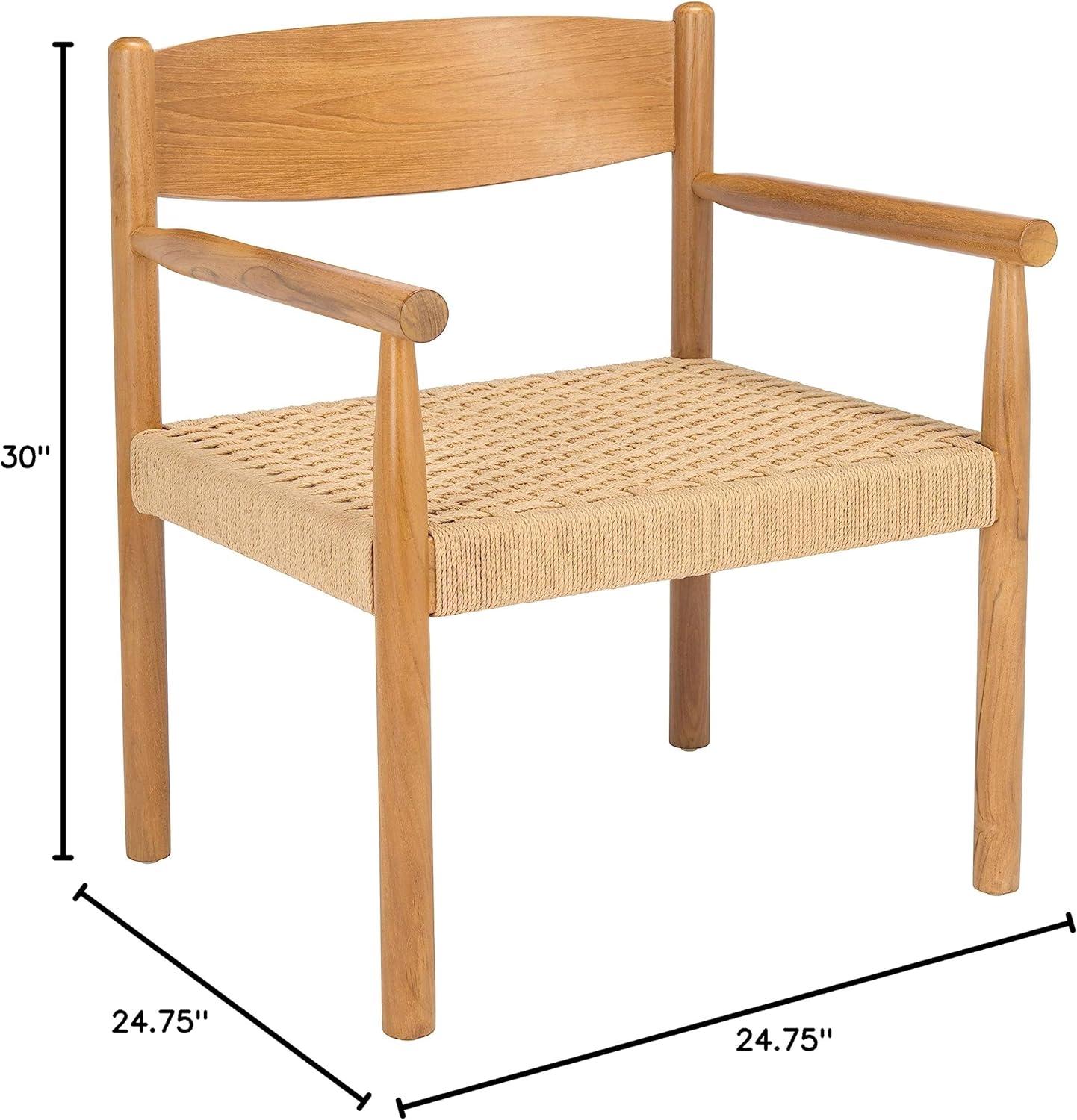 image:imageSAFAVIEH Couture Collection Adalee Accent Chair Natural Brown Danish Rope Solid Wood Fully Assembled SFV9025ANatural