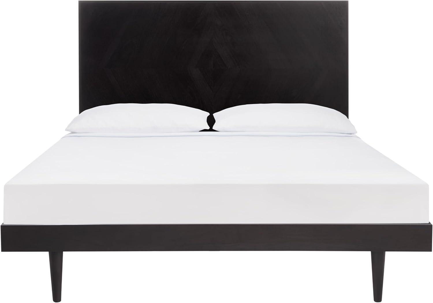 image:imageSAFAVIEH Couture Collection Cora Rose White Wash Solid Wood Herringbone Queen Size BedBlack
