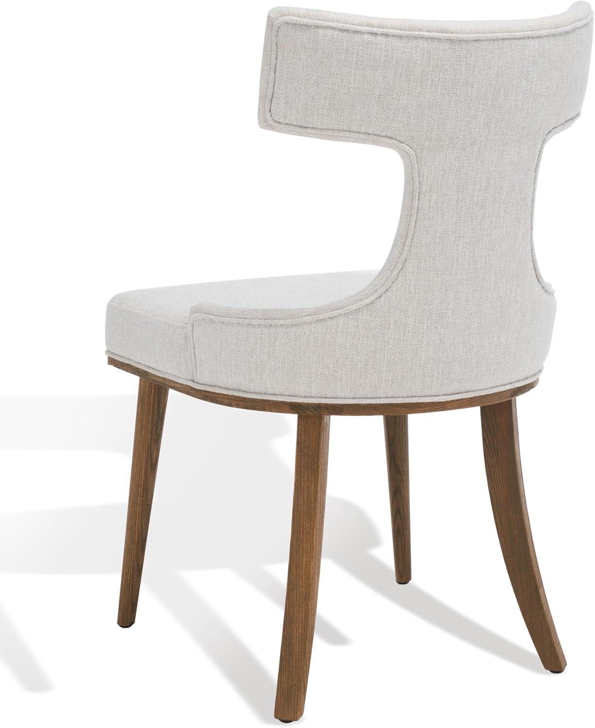 image:imageSAFAVIEH Couture Collection Krisalyn MidCentury Modern Taupe Linen Dining Chair Fully Assembled