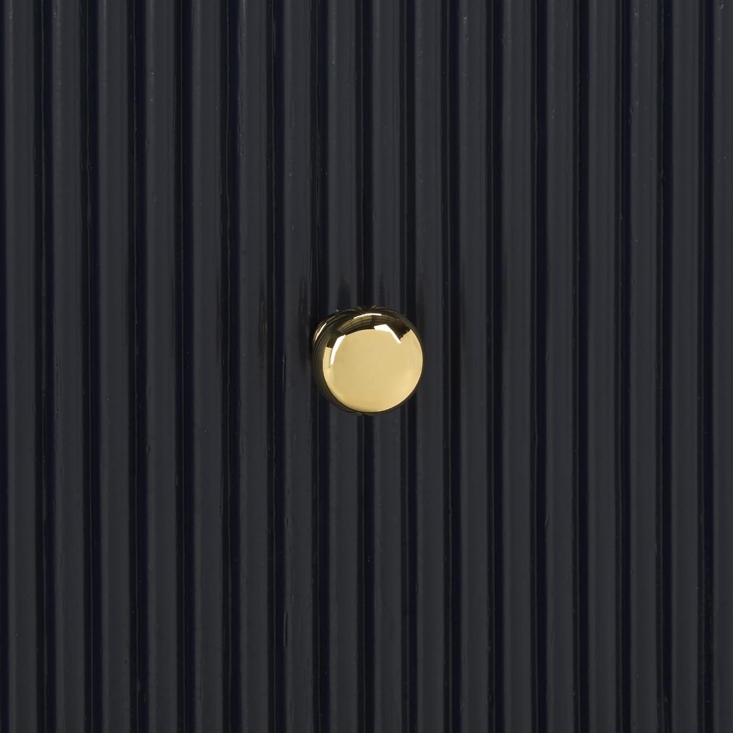 image:imageSAFAVIEH Couture Collection Liabella BlackGold 1Drawer Curved Nightstand Fully AssembledNavyGold