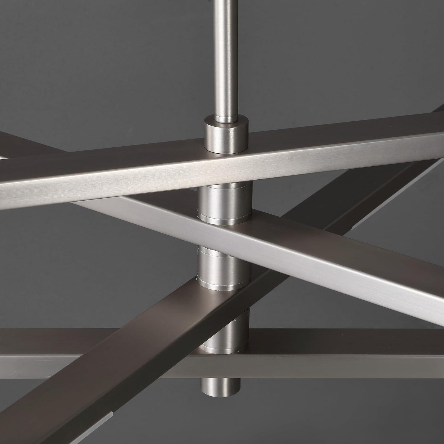 image:imageSAFAVIEH Couture Collection Oswalt Nickel Metal LED Adjustable Hanging Chandelier Light Fixture