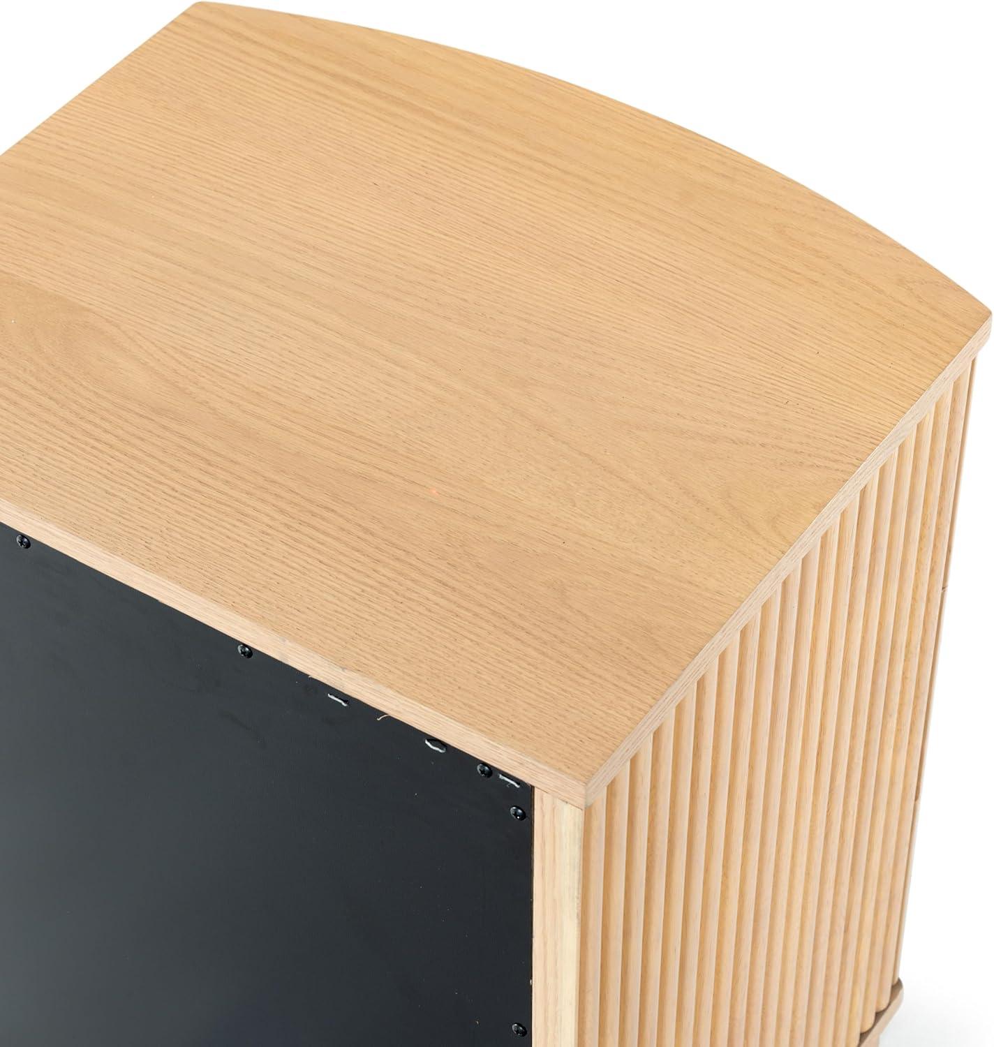 image:imageSAFAVIEH Couture Collection Shelbie Black 3Drawer Reeded Nightstand Fully Assembled Bedside Accent TableOakBlack