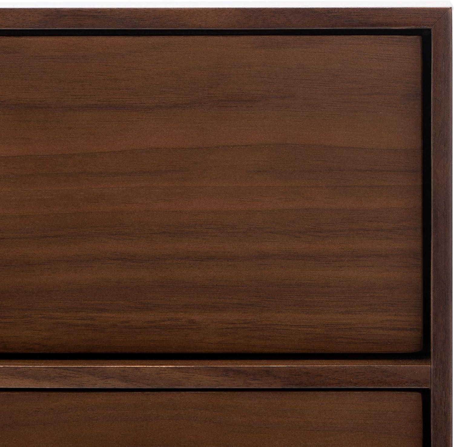 image:imageSAFAVIEH Couture Home Collection Adelyn Walnut amp Gold 2Drawer Nightstand Table Fully Assembled SFV7209AWalnut Gold