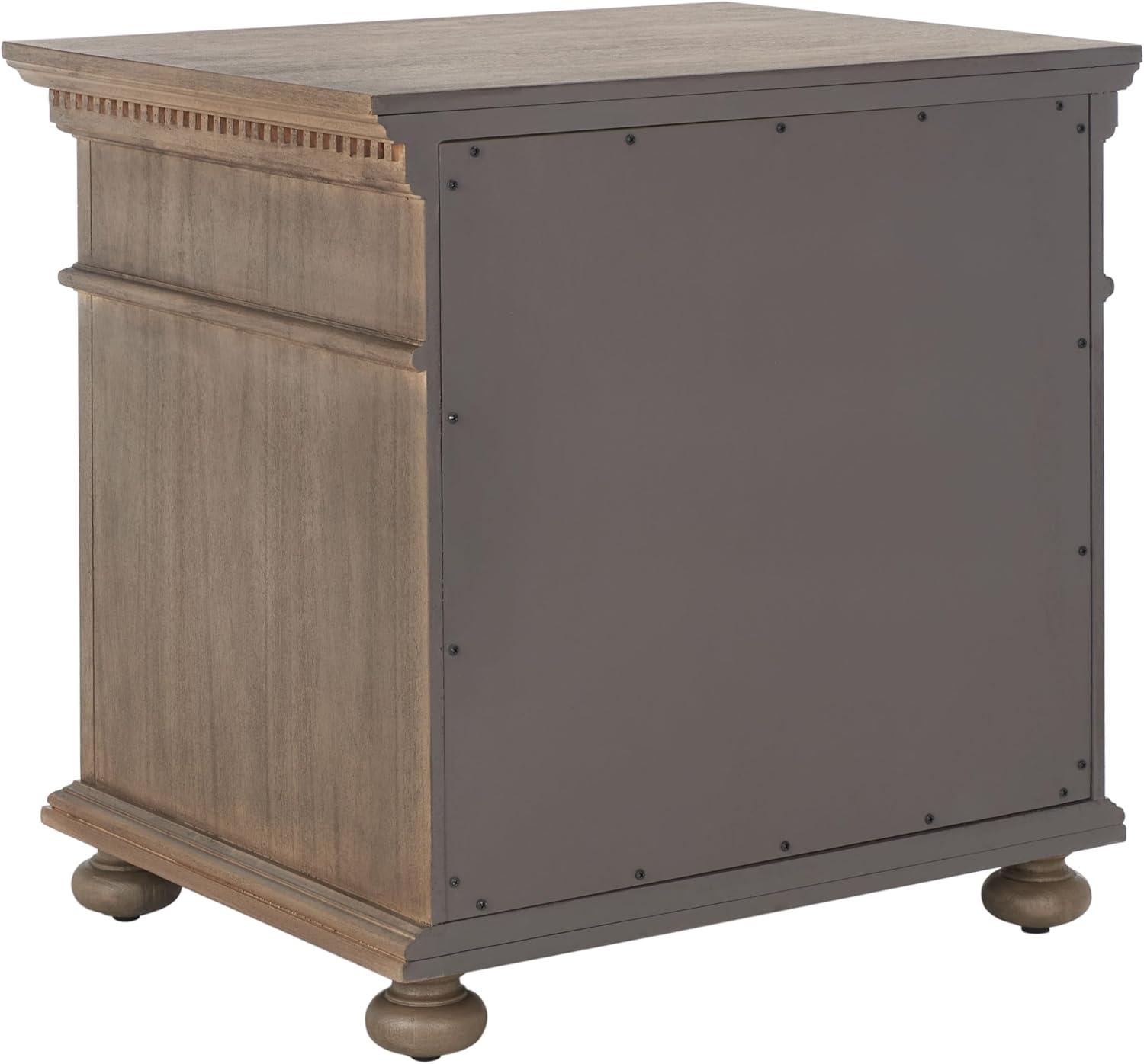 image:imageSAFAVIEH Couture Home Collection Allisyn Brown 3Drawer Wood Nightstand Table Fully AssembledLight Brown