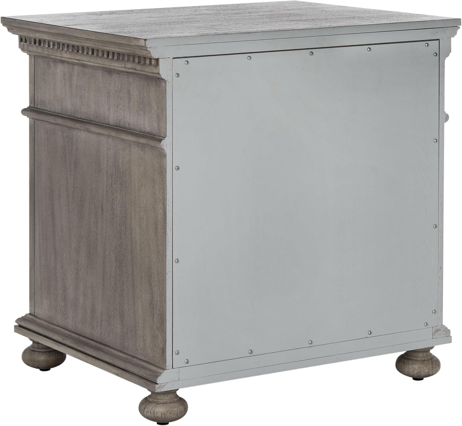 image:imageSAFAVIEH Couture Home Collection Allisyn Brown 3Drawer Wood Nightstand Table Fully AssembledLight Grey