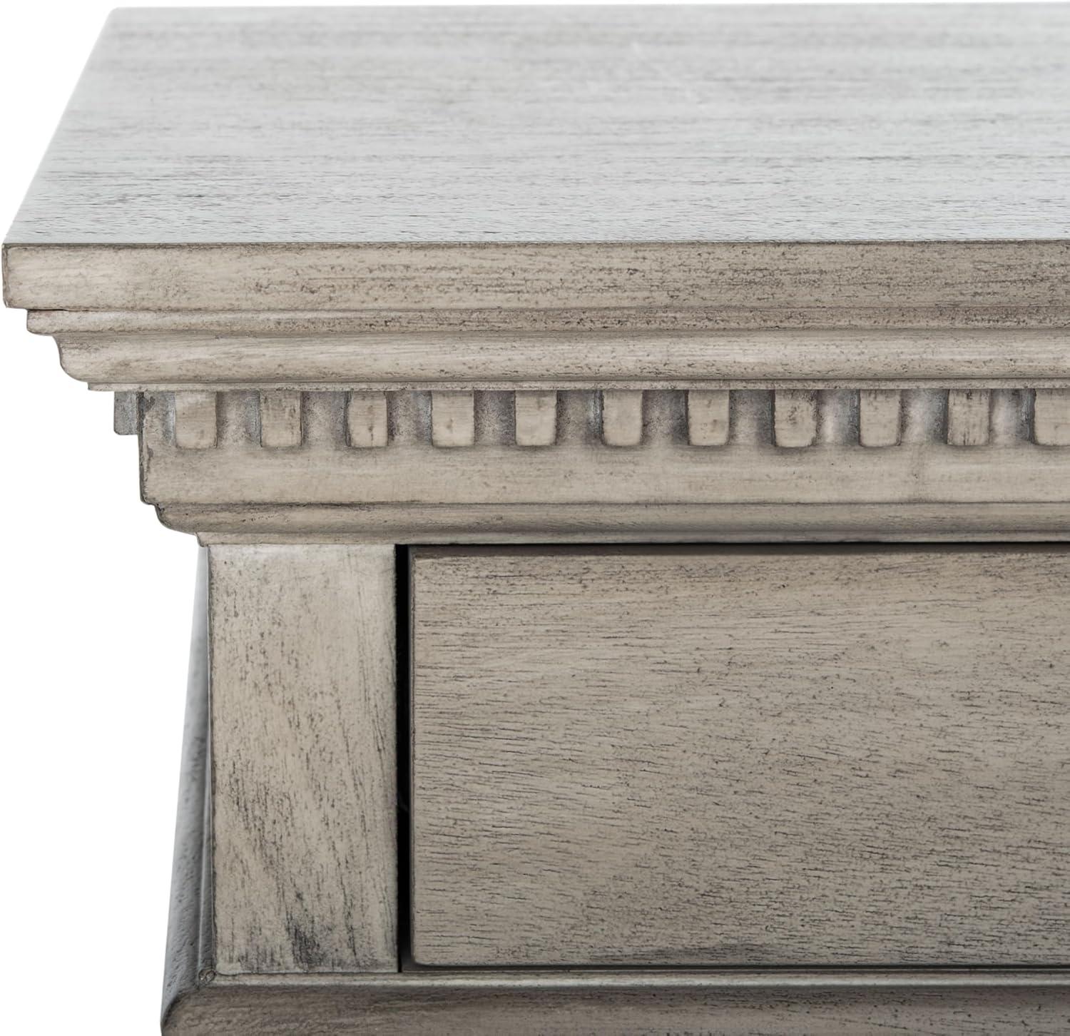 image:imageSAFAVIEH Couture Home Collection Allisyn Brown 3Drawer Wood Nightstand Table Fully AssembledLight Grey