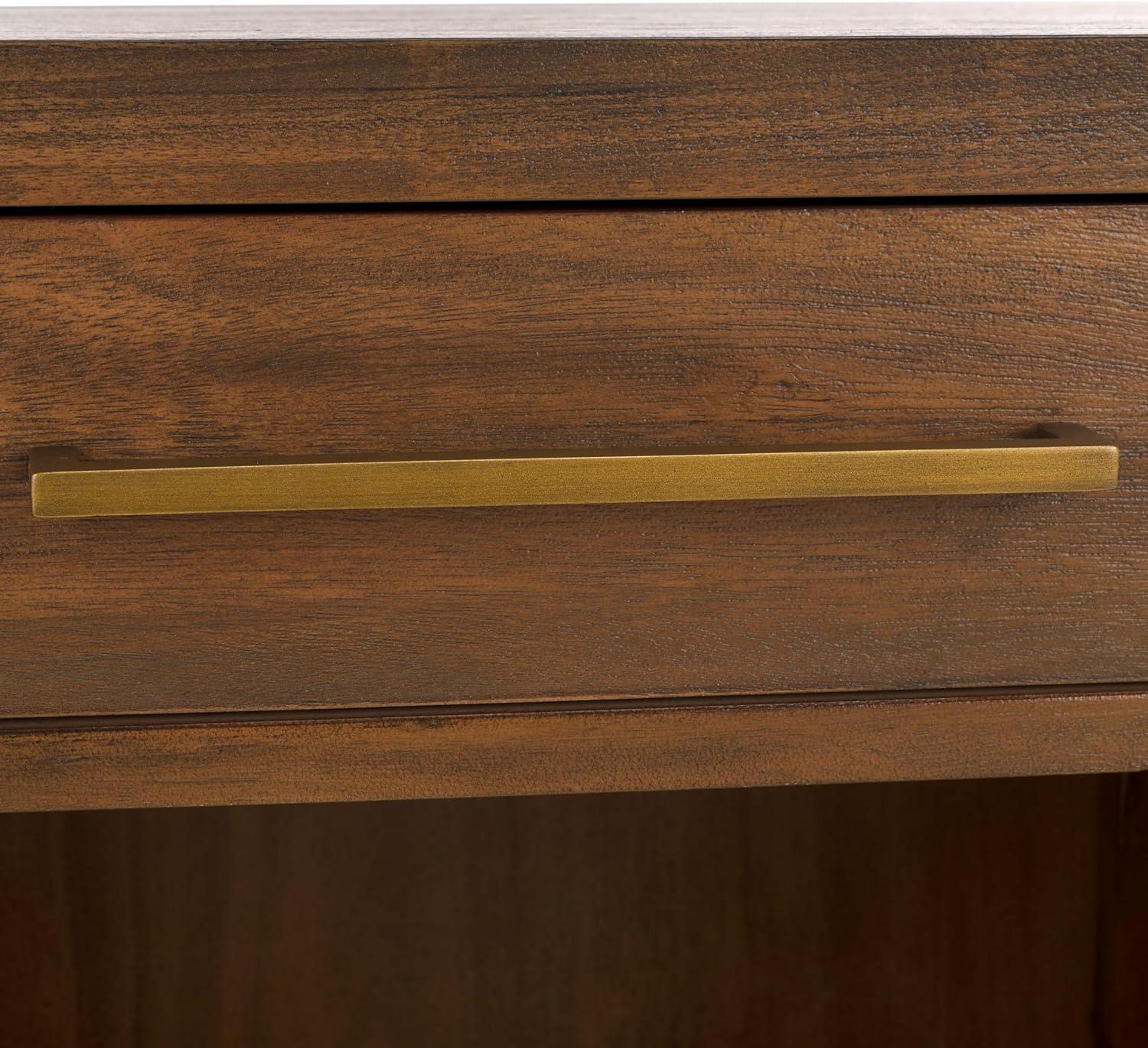 image:imageSAFAVIEH Couture Home Collection Ariella Light Grey 1Drawer 1Shelf Wood Nightstand Table Fully AssembledBrown