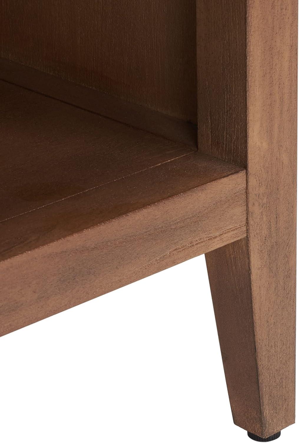 image:imageSAFAVIEH Couture Home Collection Ariella Light Grey 1Drawer 1Shelf Wood Nightstand Table Fully AssembledBrown