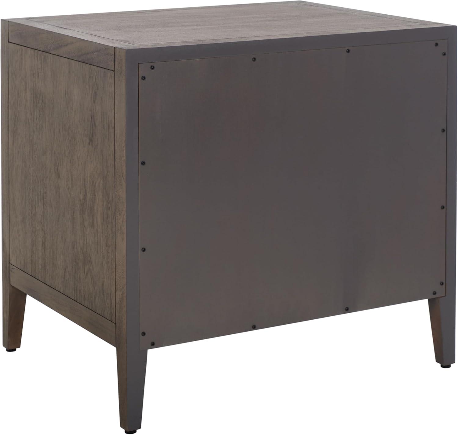 image:imageSAFAVIEH Couture Home Collection Ariella Light Grey 1Drawer 1Shelf Wood Nightstand Table Fully AssembledLight Brown