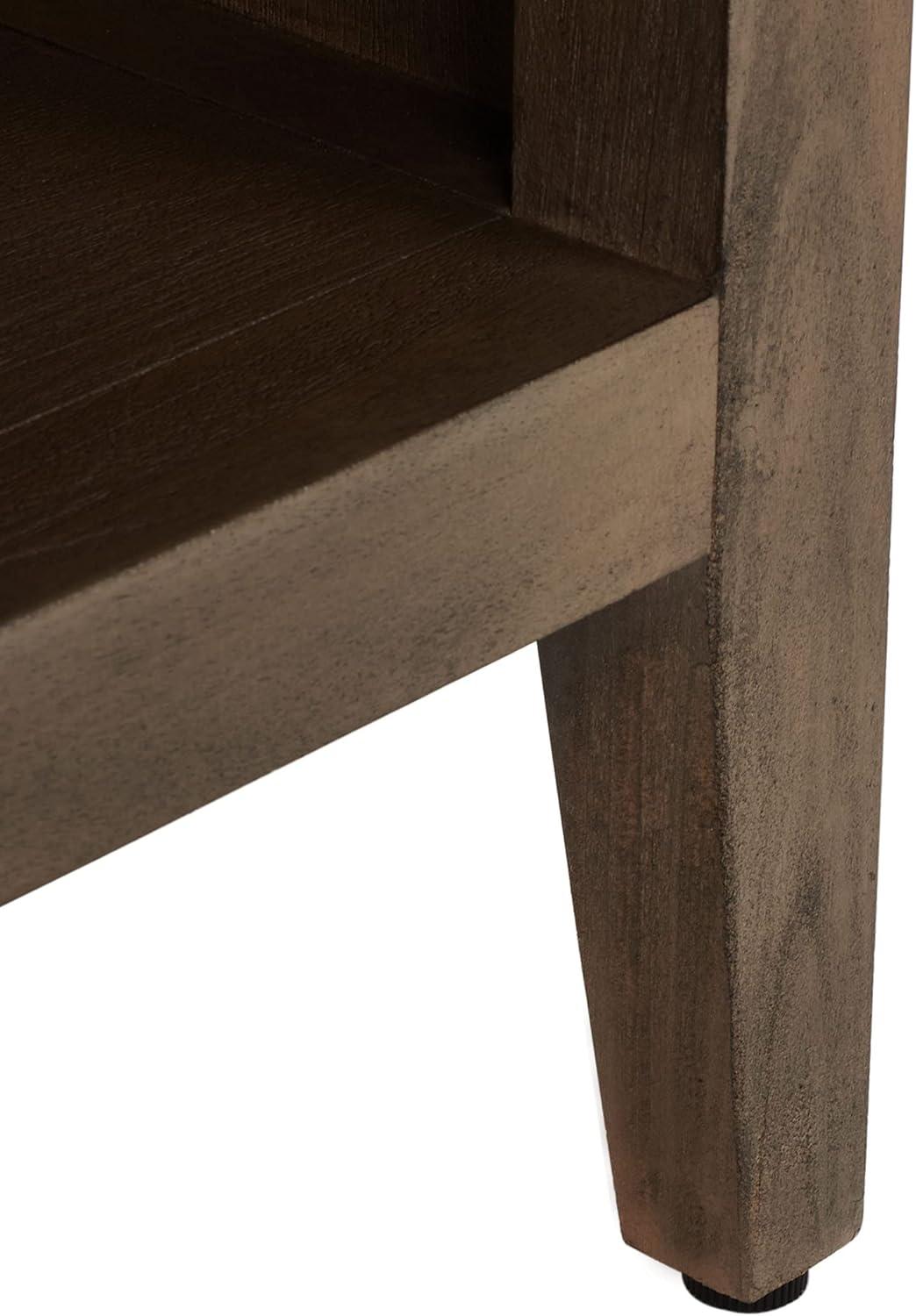 image:imageSAFAVIEH Couture Home Collection Ariella Light Grey 1Drawer 1Shelf Wood Nightstand Table Fully AssembledLight Brown
