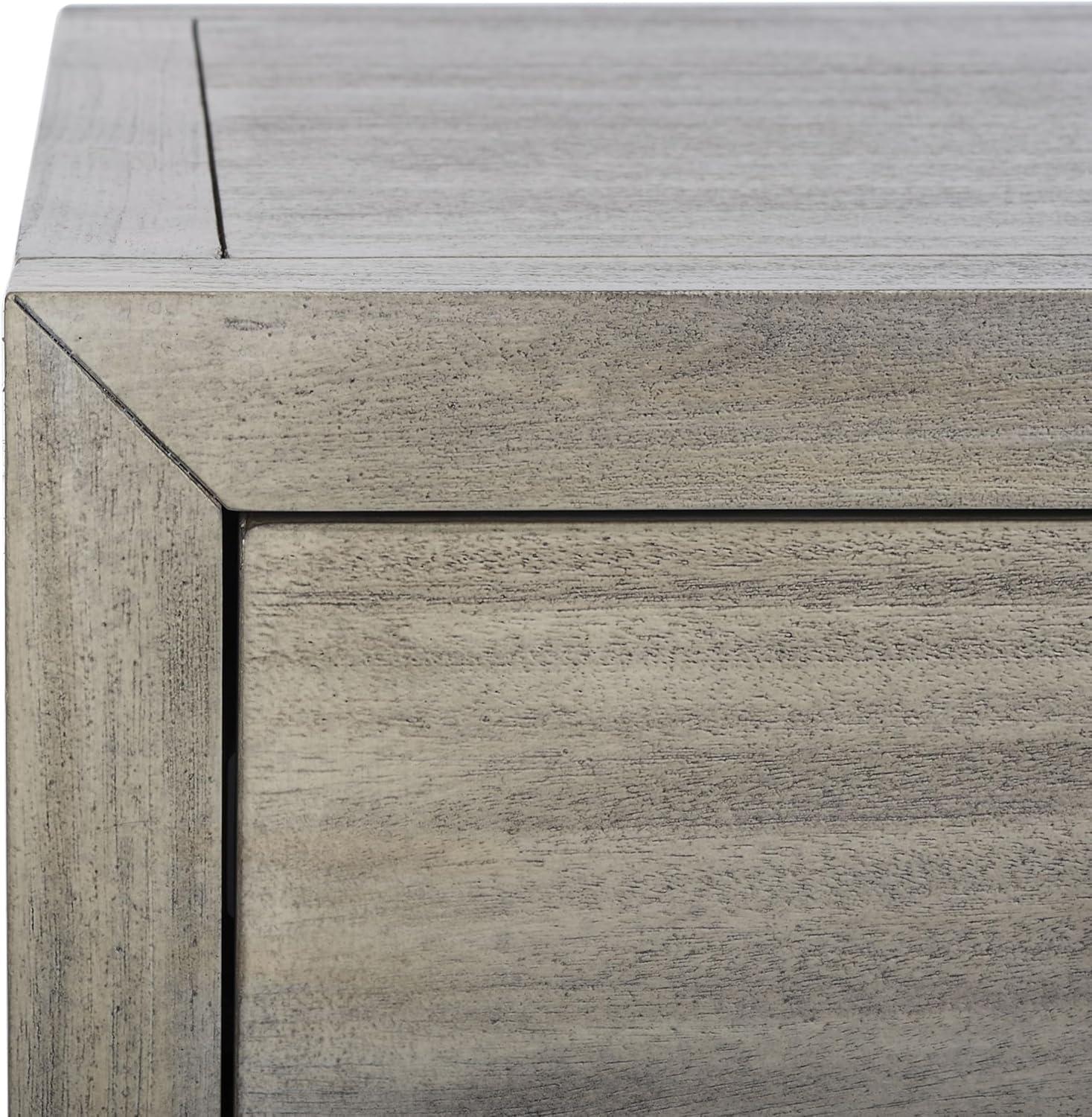 image:imageSAFAVIEH Couture Home Collection Ariella Light Grey 1Drawer 1Shelf Wood Nightstand Table Fully AssembledLight Grey