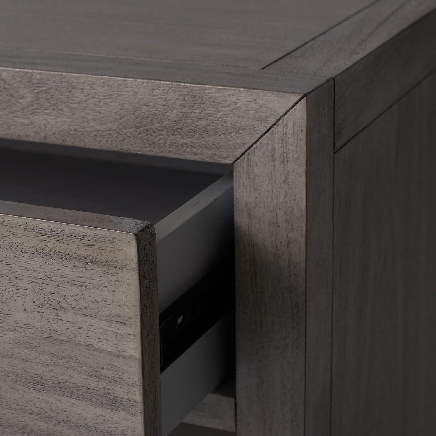 image:imageSAFAVIEH Couture Home Collection Ariella Light Grey 1Drawer 1Shelf Wood Nightstand Table Fully AssembledLight Grey