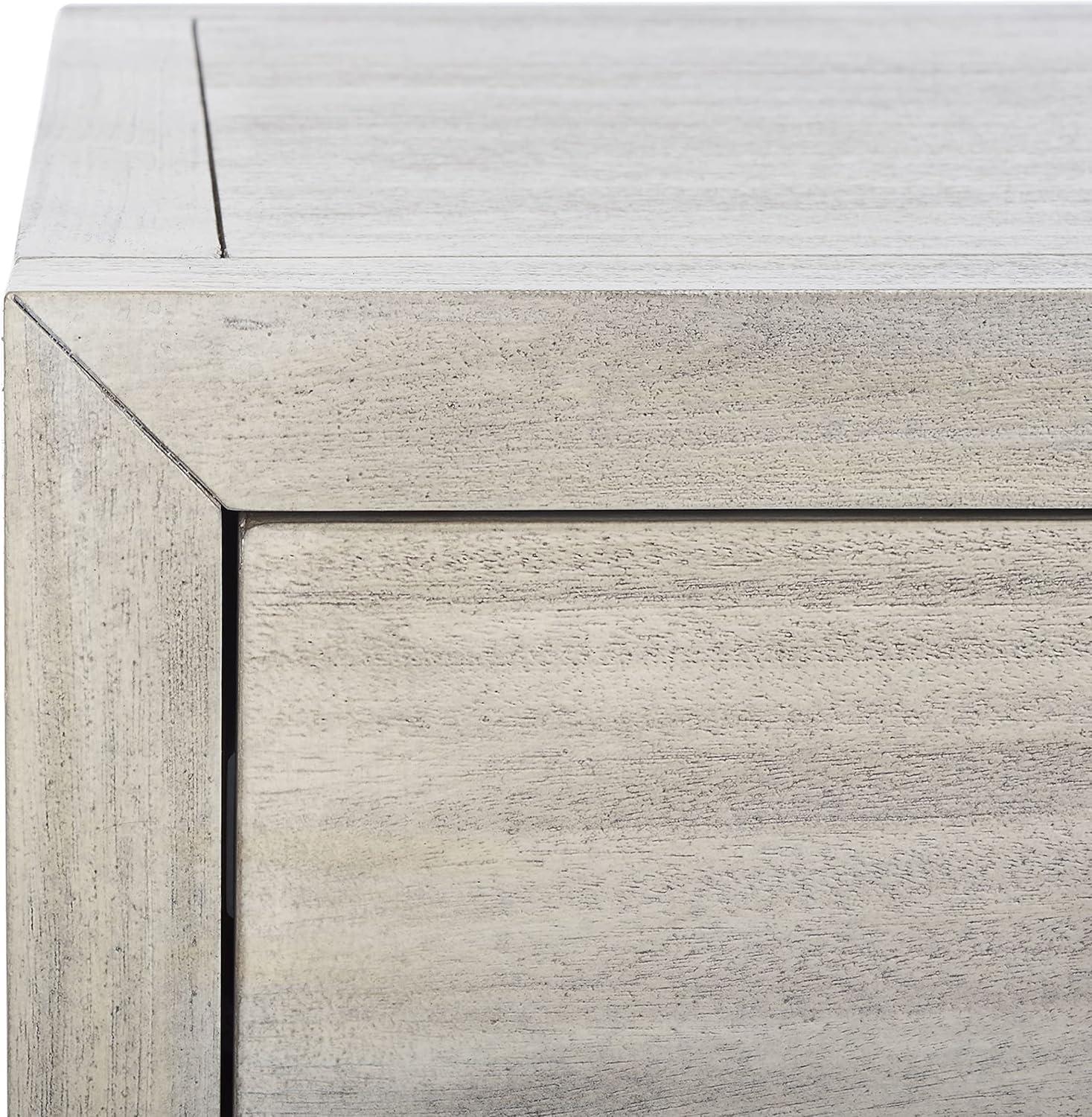 image:imageSAFAVIEH Couture Home Collection Ariella Light Grey 1Drawer 1Shelf Wood Nightstand Table Fully AssembledLight Grey
