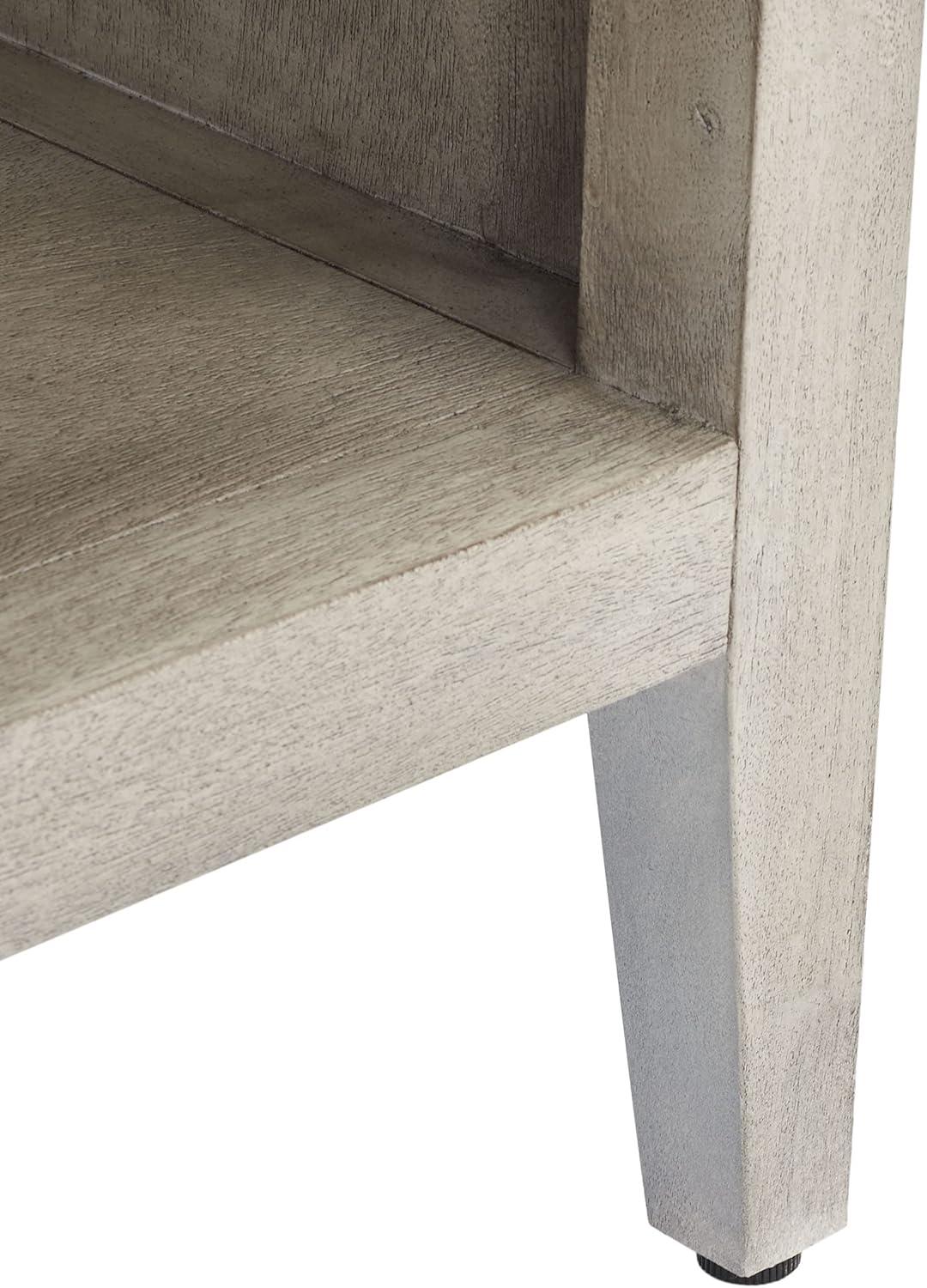image:imageSAFAVIEH Couture Home Collection Ariella Light Grey 1Drawer 1Shelf Wood Nightstand Table Fully AssembledLight Grey
