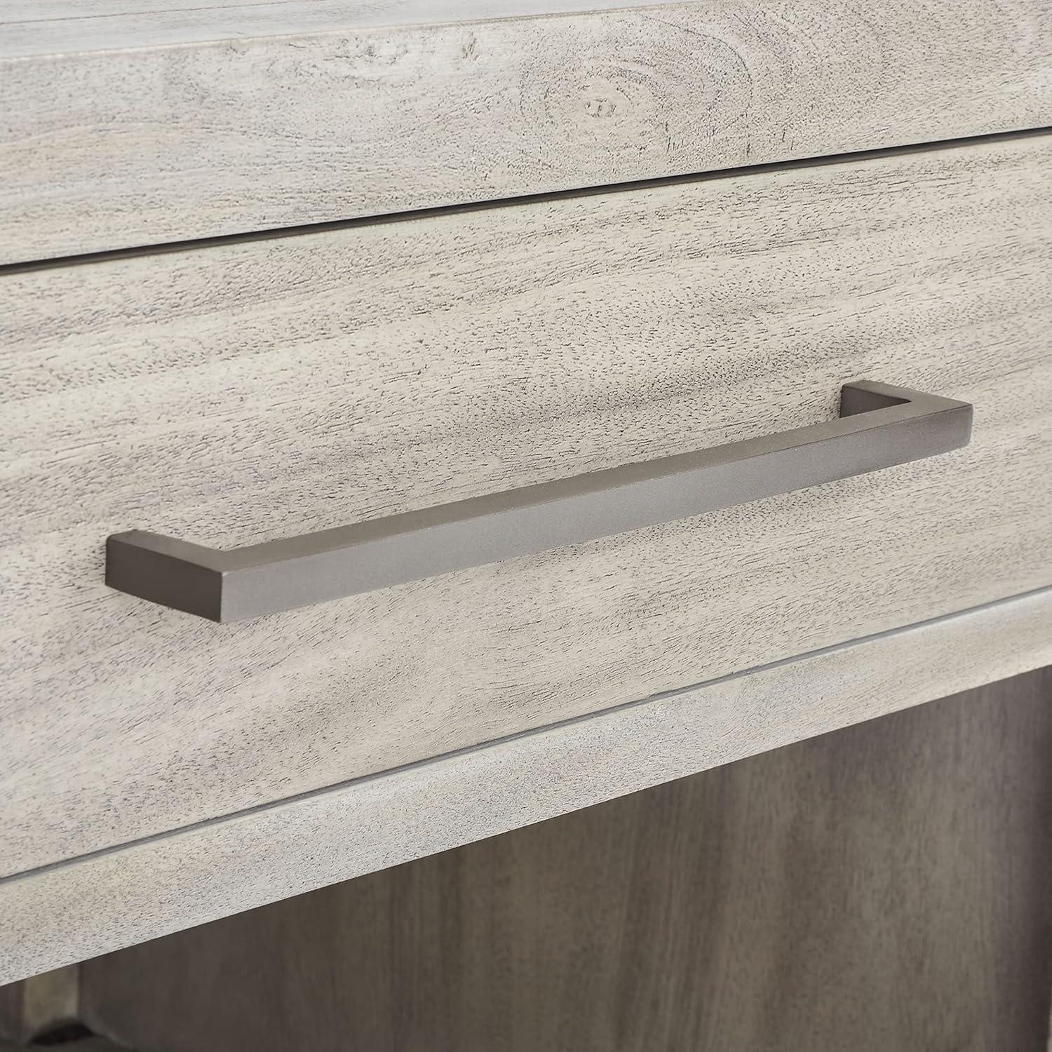 image:imageSAFAVIEH Couture Home Collection Ariella Light Grey 1Drawer 1Shelf Wood Nightstand Table Fully AssembledLight Grey