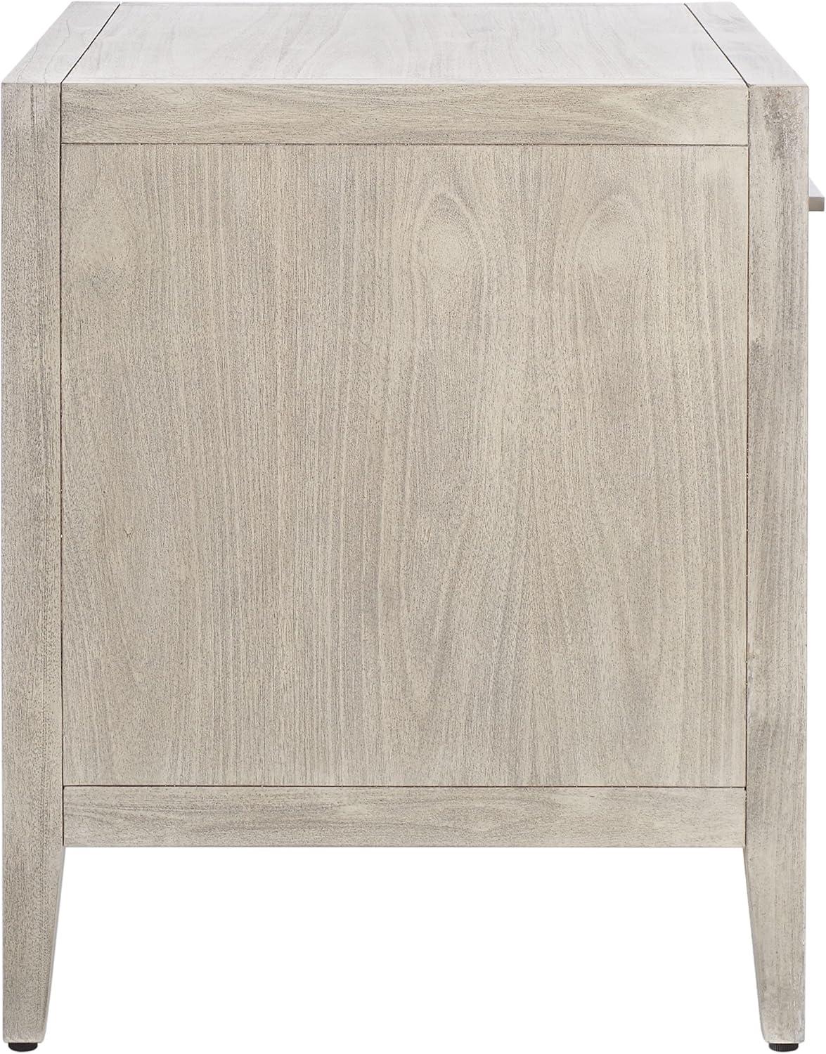 image:imageSAFAVIEH Couture Home Collection Ariella Light Grey 1Drawer 1Shelf Wood Nightstand Table Fully AssembledLight Grey