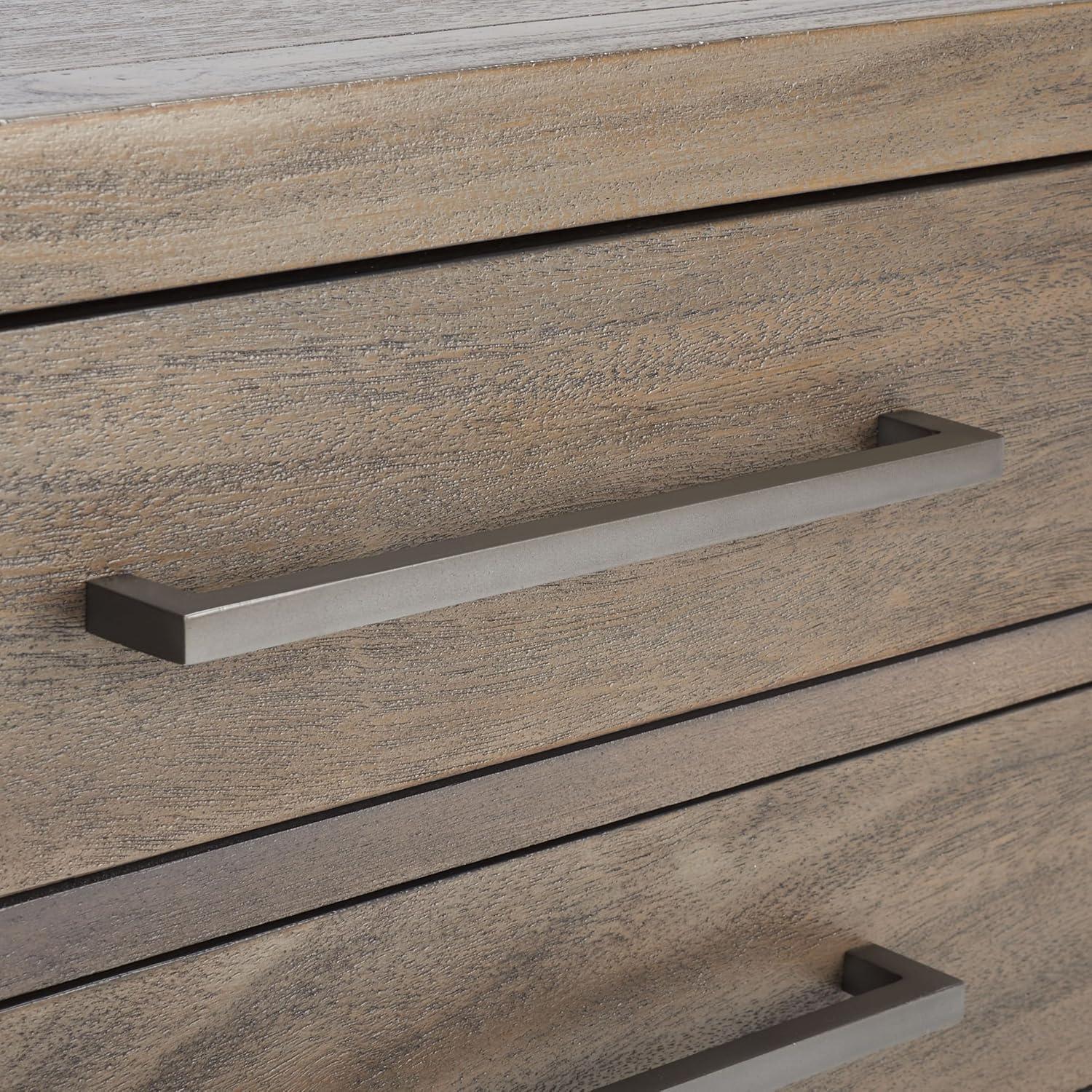 image:imageSAFAVIEH Couture Home Collection Ariella Light Grey 3Drawer Wood Nightstand Table Fully AssembledLight Brown
