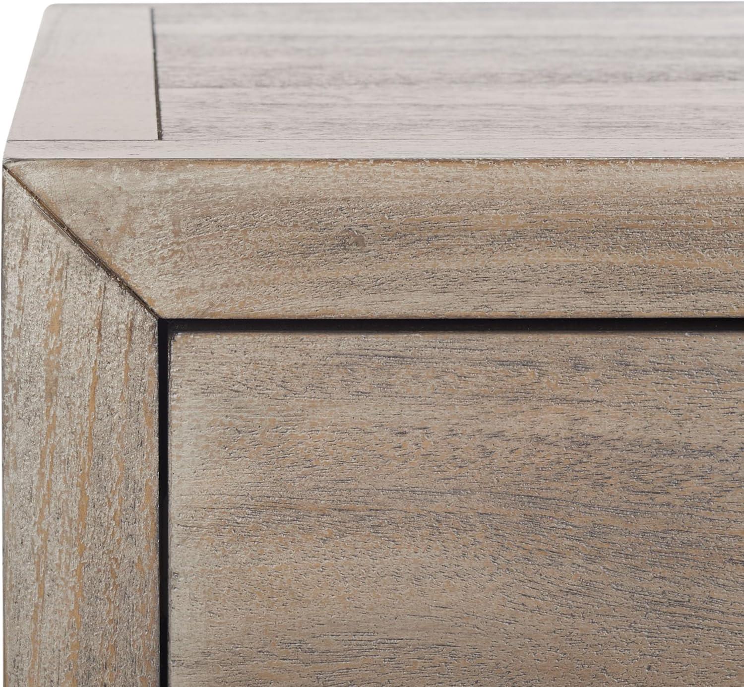image:imageSAFAVIEH Couture Home Collection Ariella Light Grey 3Drawer Wood Nightstand Table Fully AssembledLight Brown