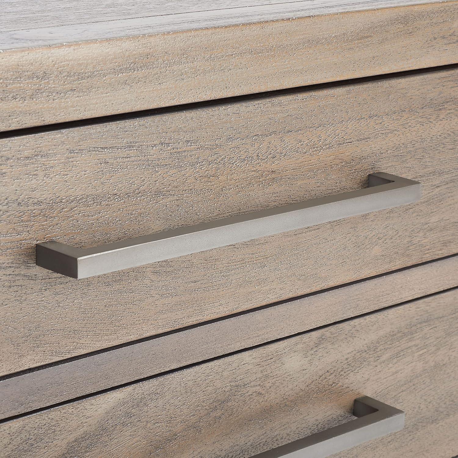 image:imageSAFAVIEH Couture Home Collection Ariella Light Grey 3Drawer Wood Nightstand Table Fully AssembledLight Brown