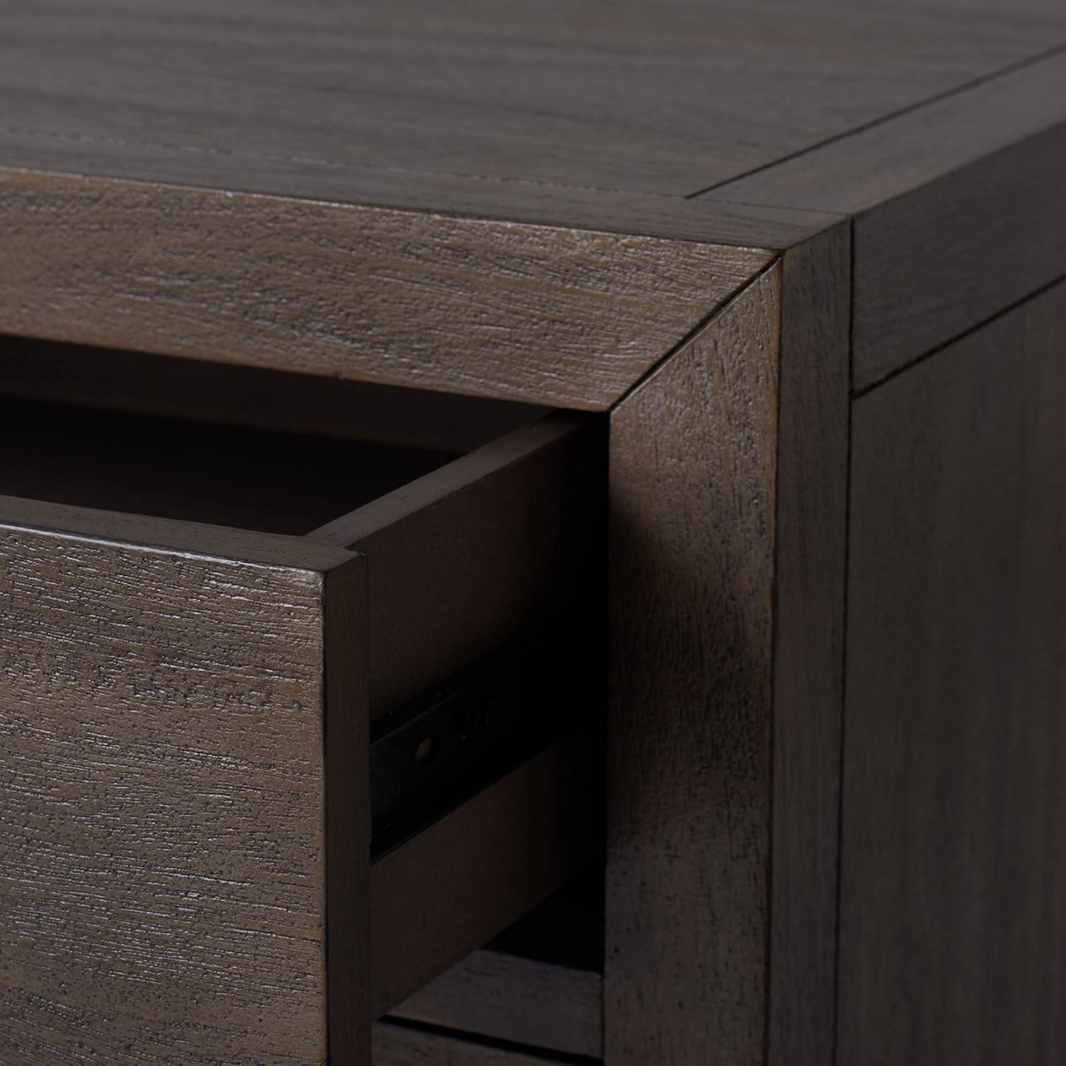 image:imageSAFAVIEH Couture Home Collection Ariella Light Grey 3Drawer Wood Nightstand Table Fully AssembledLight Brown