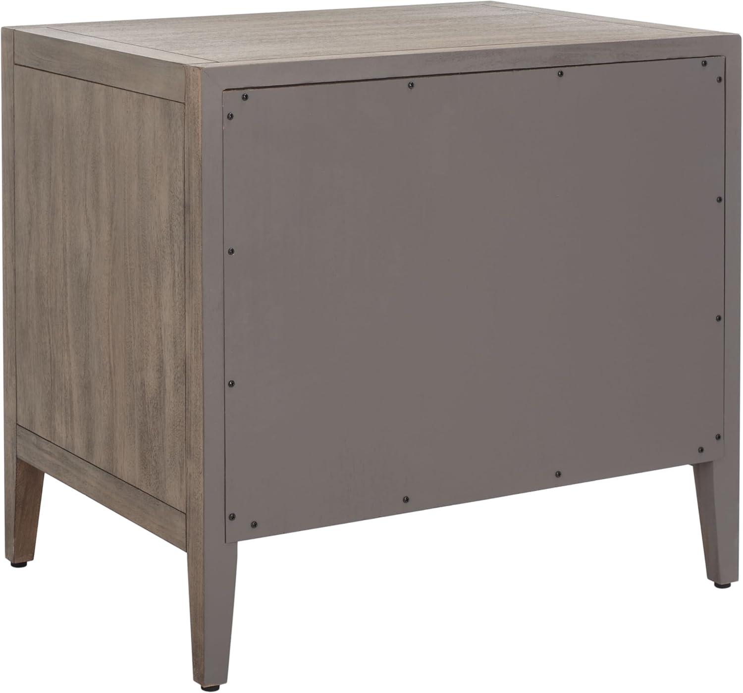 image:imageSAFAVIEH Couture Home Collection Ariella Light Grey 3Drawer Wood Nightstand Table Fully AssembledLight Brown