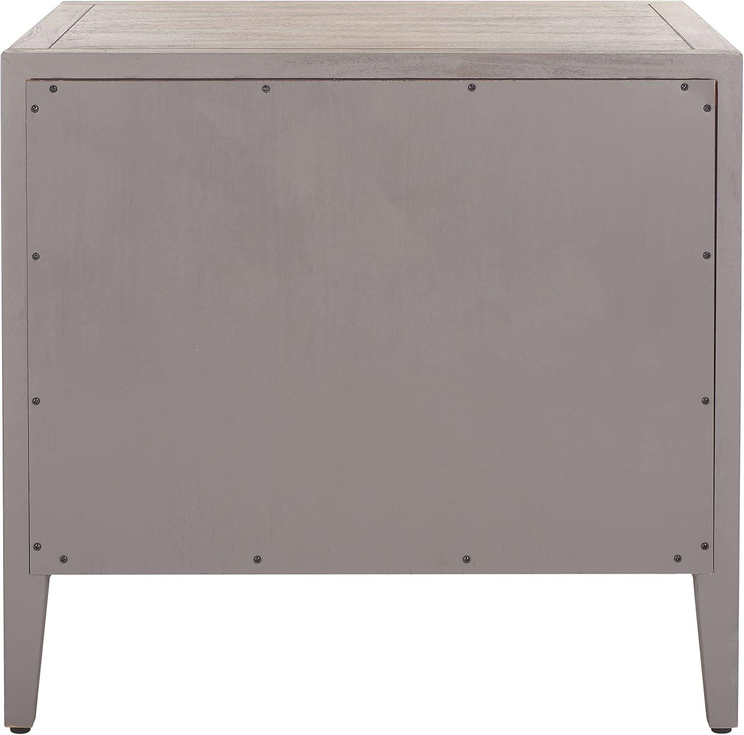 image:imageSAFAVIEH Couture Home Collection Ariella Light Grey 3Drawer Wood Nightstand Table Fully AssembledLight Brown