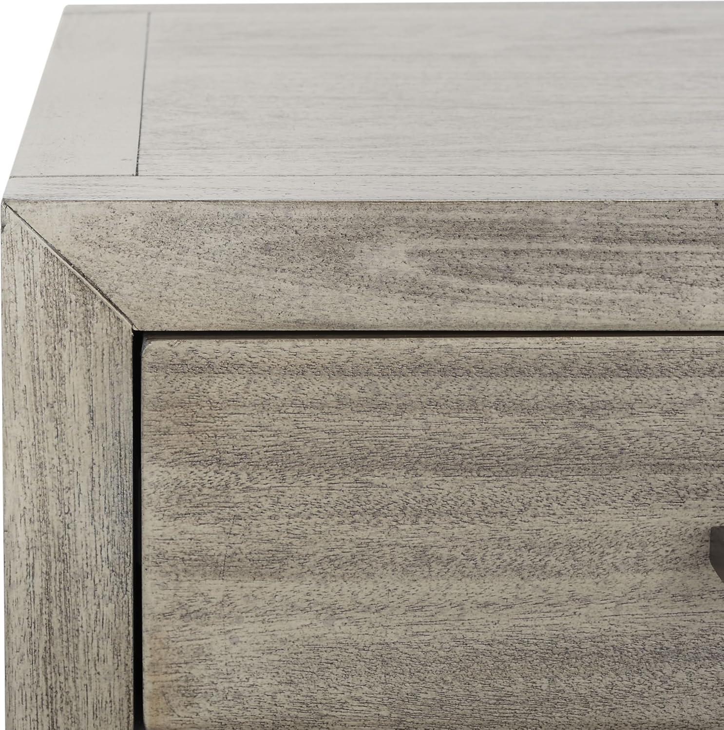 image:imageSAFAVIEH Couture Home Collection Ariella Light Grey 3Drawer Wood Nightstand Table Fully AssembledLight Grey