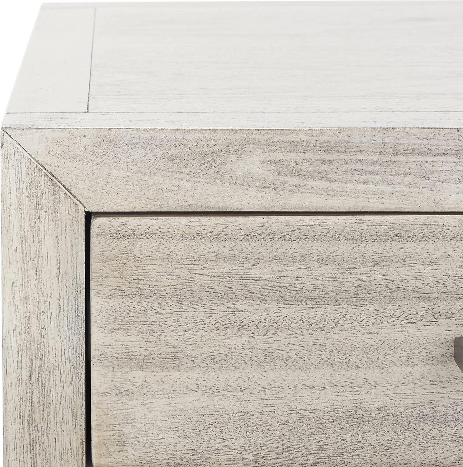 image:imageSAFAVIEH Couture Home Collection Ariella Light Grey 3Drawer Wood Nightstand Table Fully AssembledLight Grey