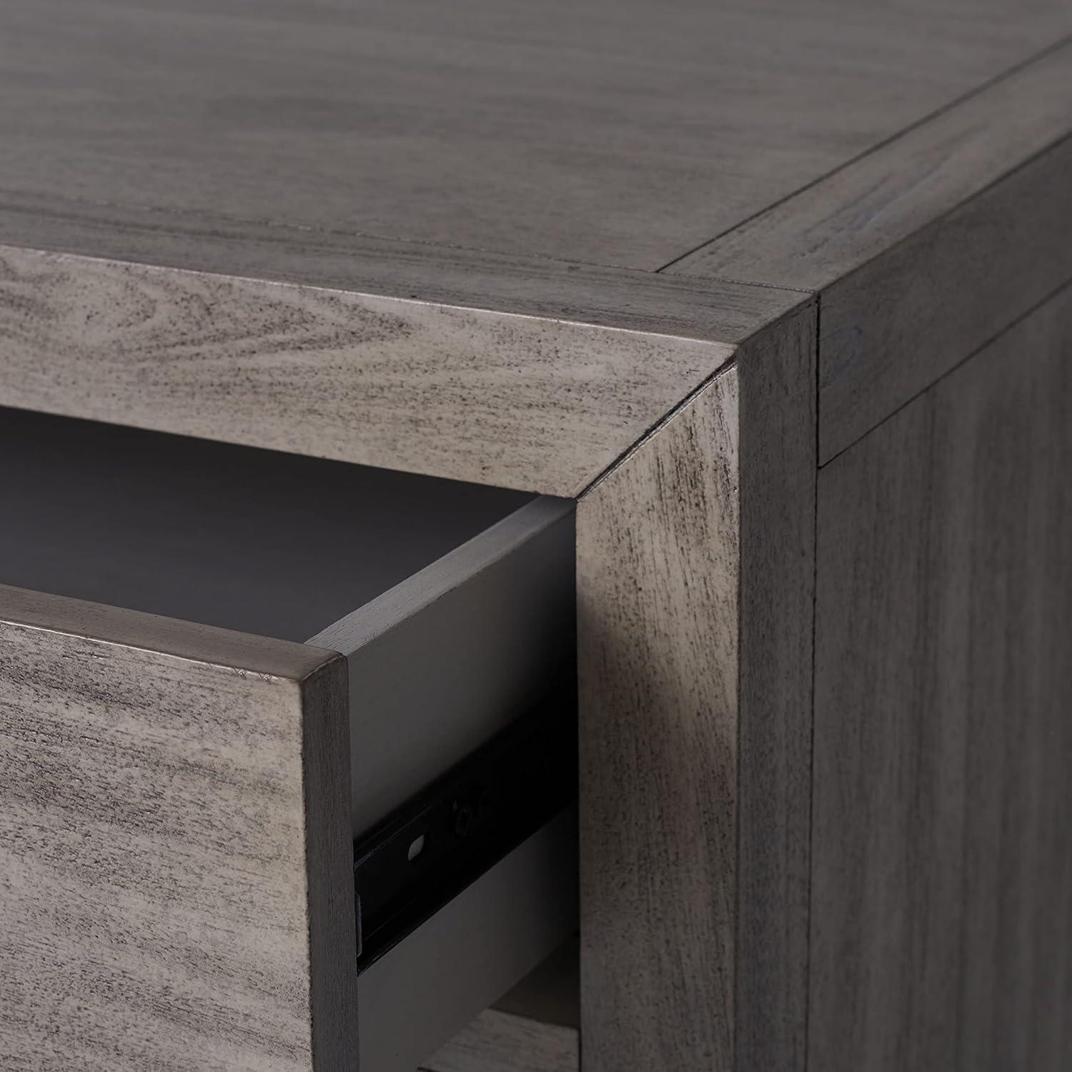 image:imageSAFAVIEH Couture Home Collection Ariella Light Grey 3Drawer Wood Nightstand Table Fully AssembledLight Grey