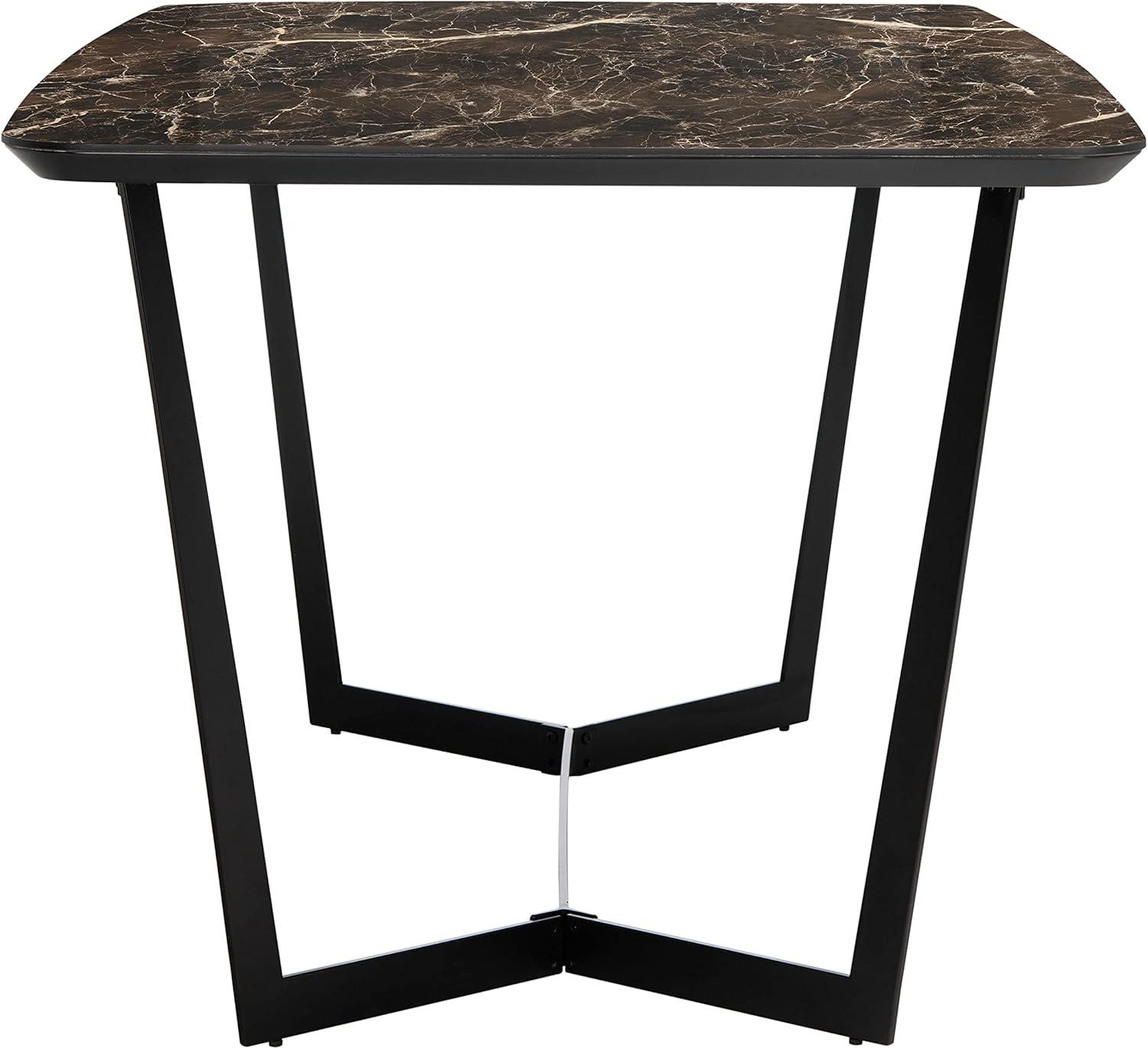 image:imageSAFAVIEH Couture Home Collection Britta Black Metal Faux Marble Top 29inch Rectangle Dining Table SFV8707A