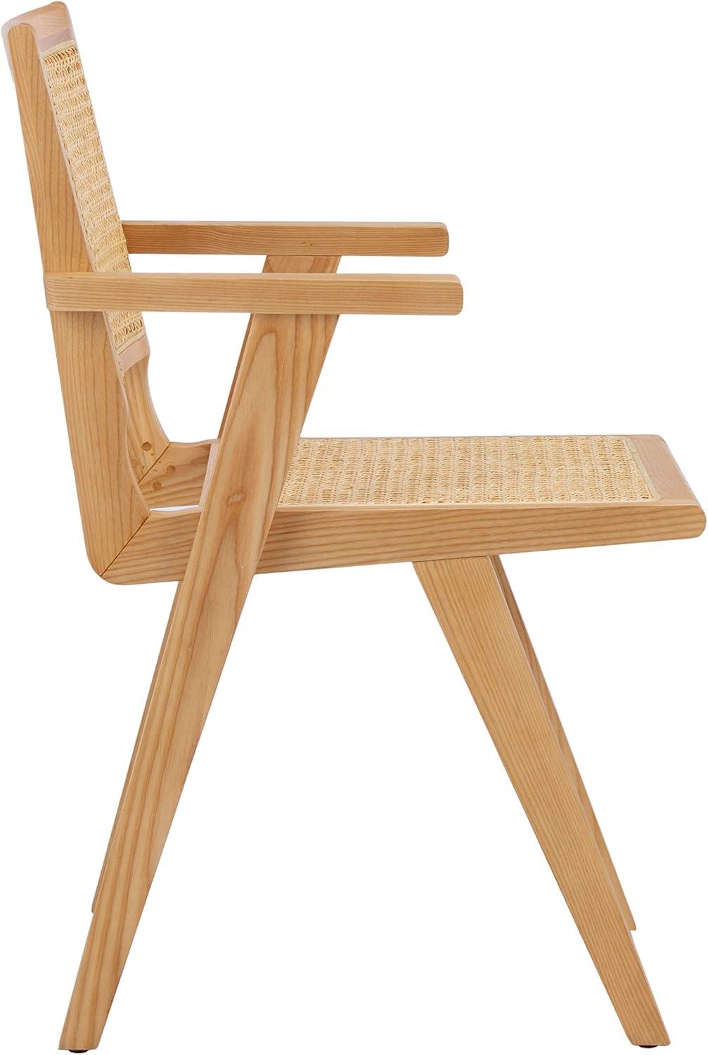 image:imageSAFAVIEH Couture Home Collection Hattie WalnutNatural French Cane Living Room Dining Arm Chair Set of 2 SFV4115DSET2Natural