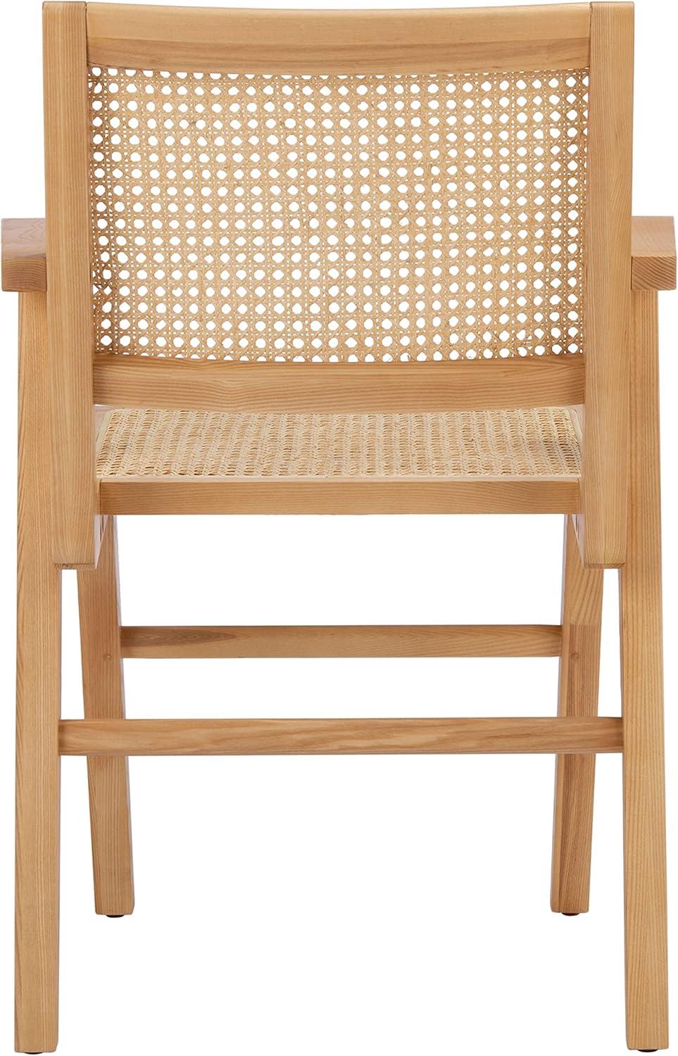 image:imageSAFAVIEH Couture Home Collection Hattie WalnutNatural French Cane Living Room Dining Arm Chair Set of 2 SFV4115DSET2Natural