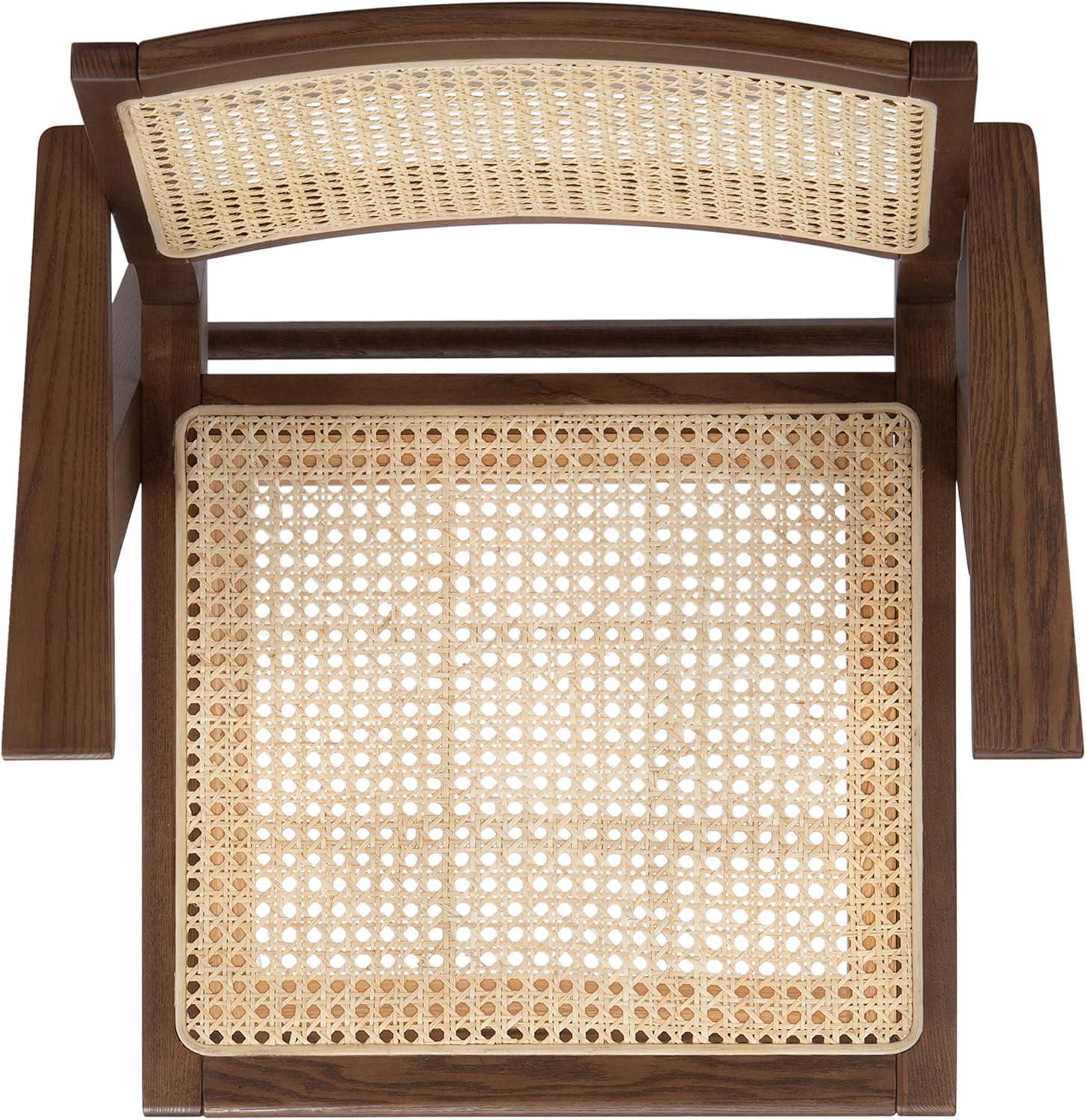 image:imageSAFAVIEH Couture Home Collection Hattie WalnutNatural French Cane Living Room Dining Arm Chair Set of 2 SFV4115DSET2Walnut Natural