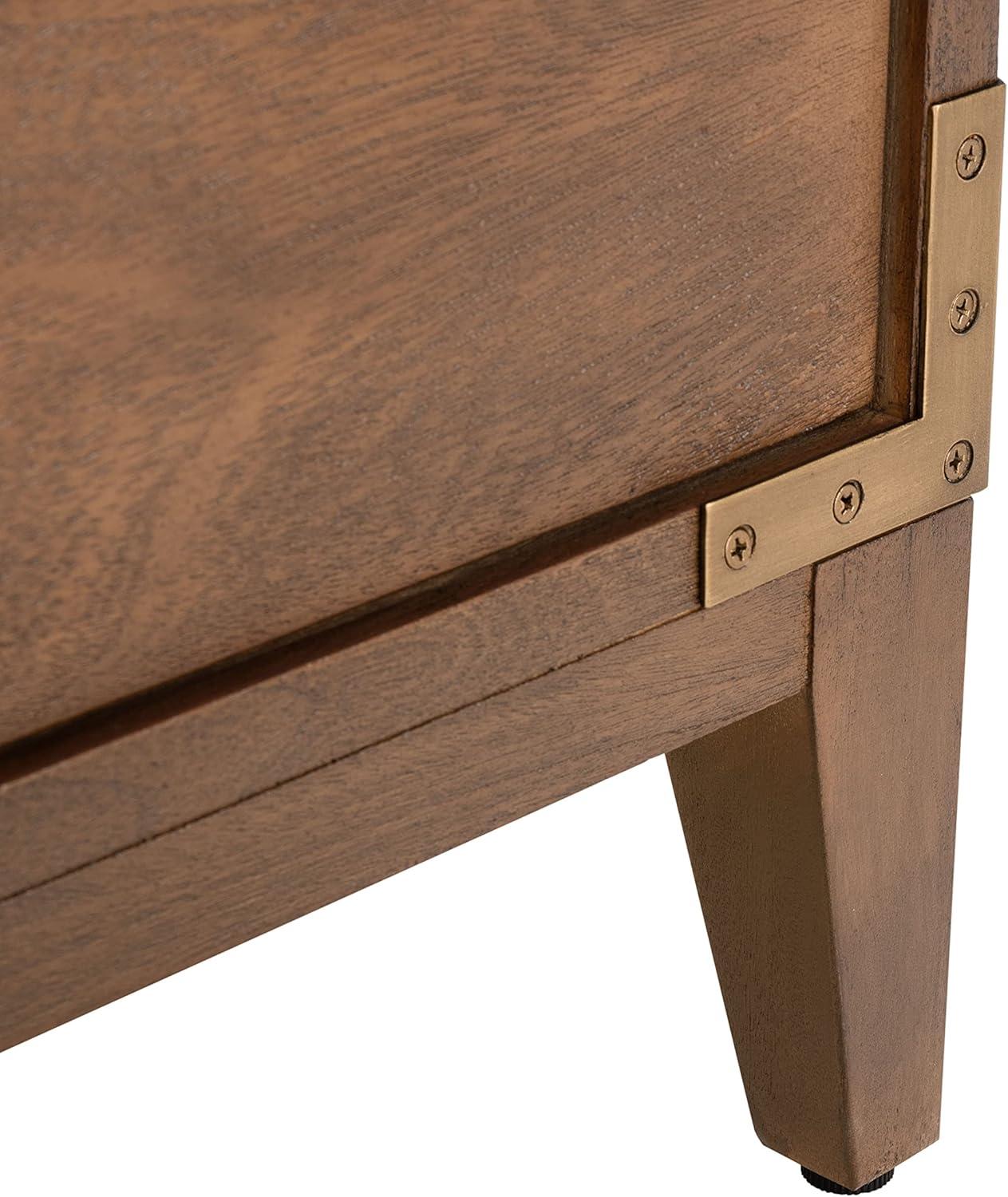image:imageSAFAVIEH Couture Home Collection Nisha Light Grey 3Drawer Wood Nightstand Table Fully AssembledBrown
