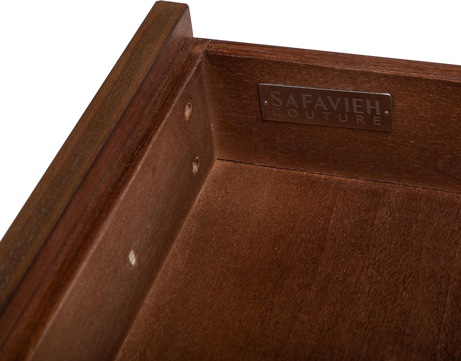image:imageSAFAVIEH Couture Home Collection Nisha Light Grey 3Drawer Wood Nightstand Table Fully AssembledBrown