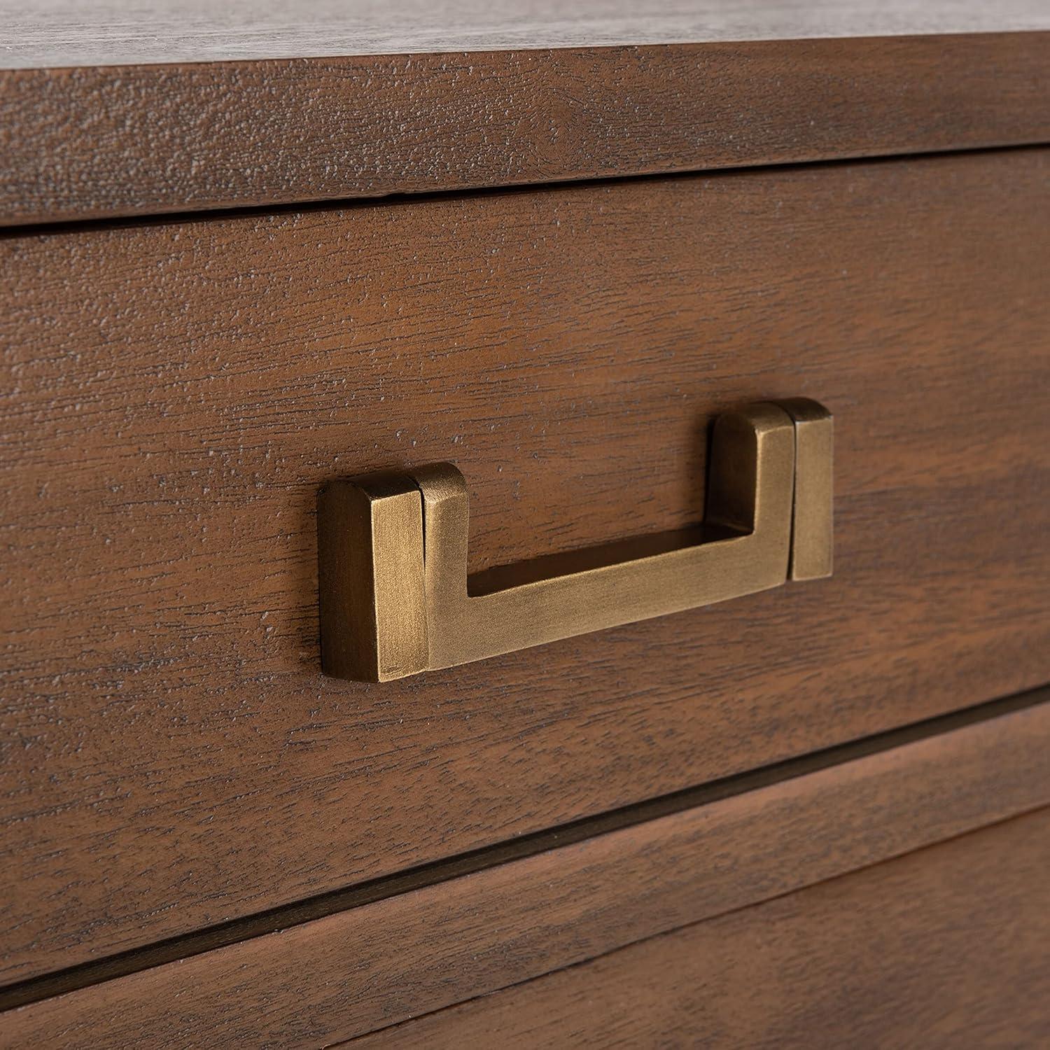 image:imageSAFAVIEH Couture Home Collection Nisha Light Grey 3Drawer Wood Nightstand Table Fully AssembledBrown