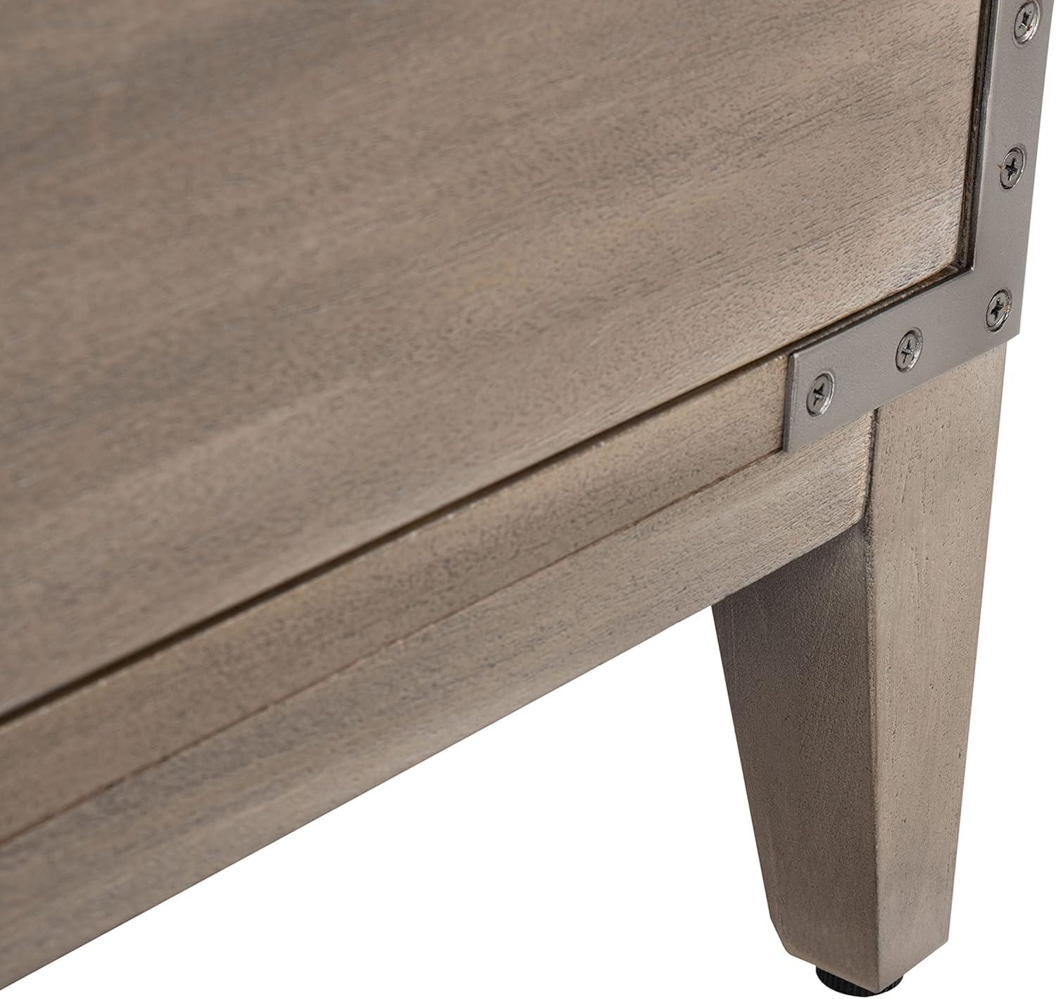 image:imageSAFAVIEH Couture Home Collection Nisha Light Grey 3Drawer Wood Nightstand Table Fully AssembledLight Brown